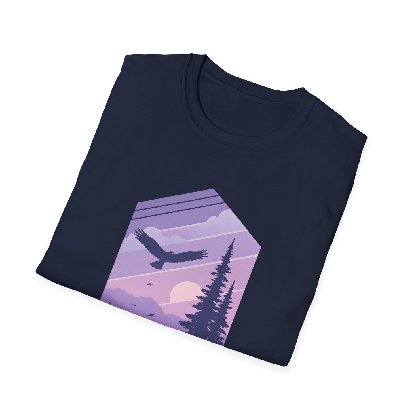 Soaring Eagle Over Purple Pines T-shirt