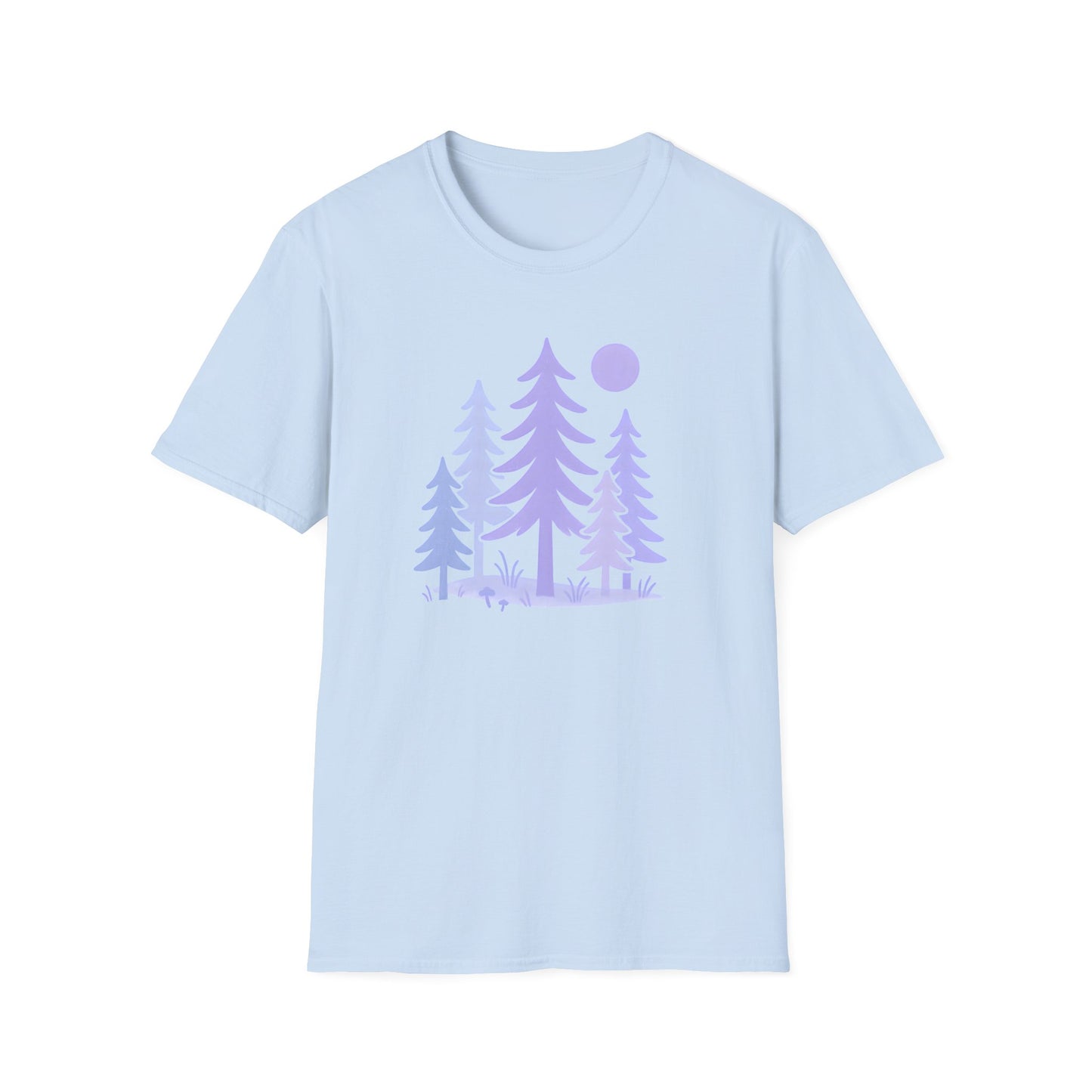 Serene Purple Forest Drawing T-shirt