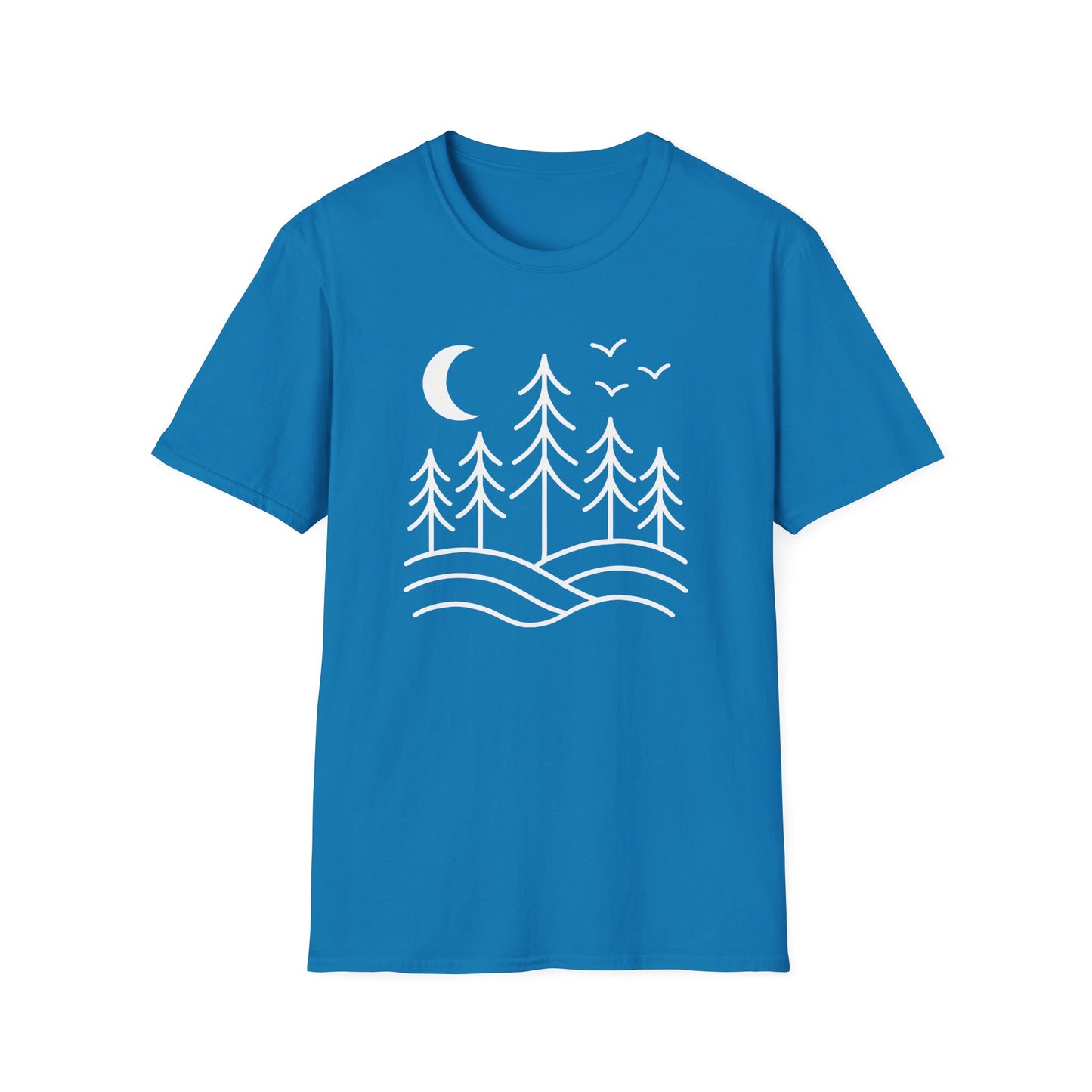Minimalist Pines Under The Moon T-shirt