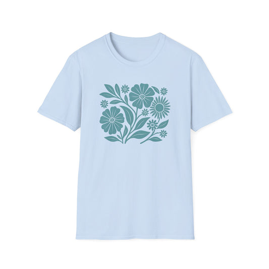 Flower Gathering Ink Print T-shirt