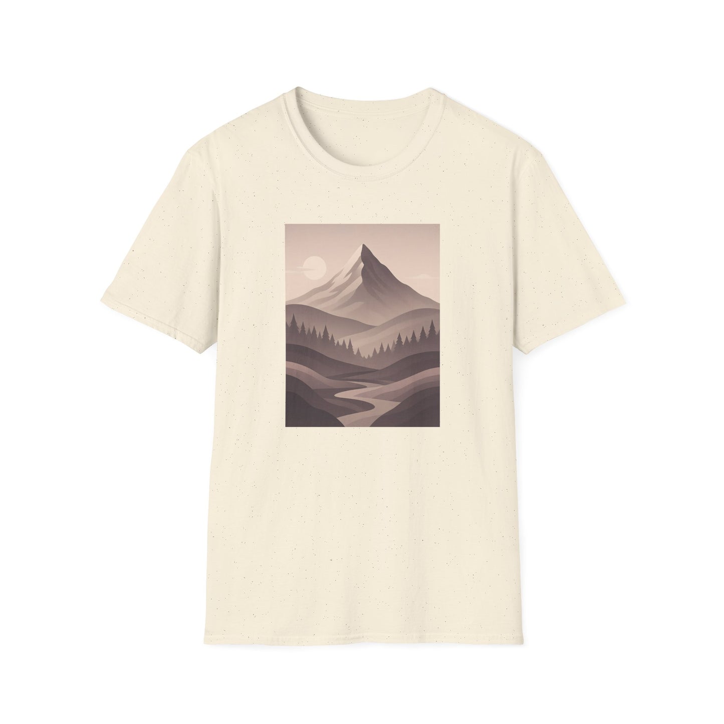 Layered Valley Greyscale Landscape T-shirt