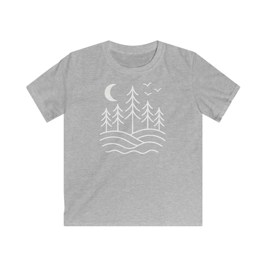 Children's Pines and Birds Under The Moon T-shirt
