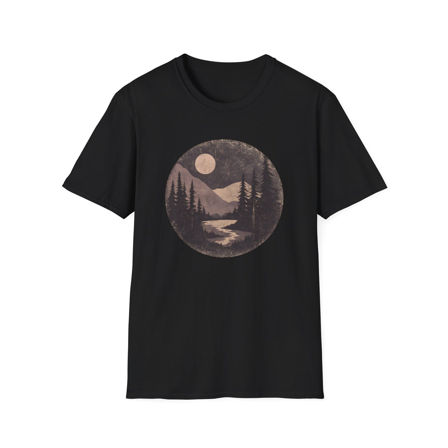 Vintage Moonlit Mountain Valley T-shirt