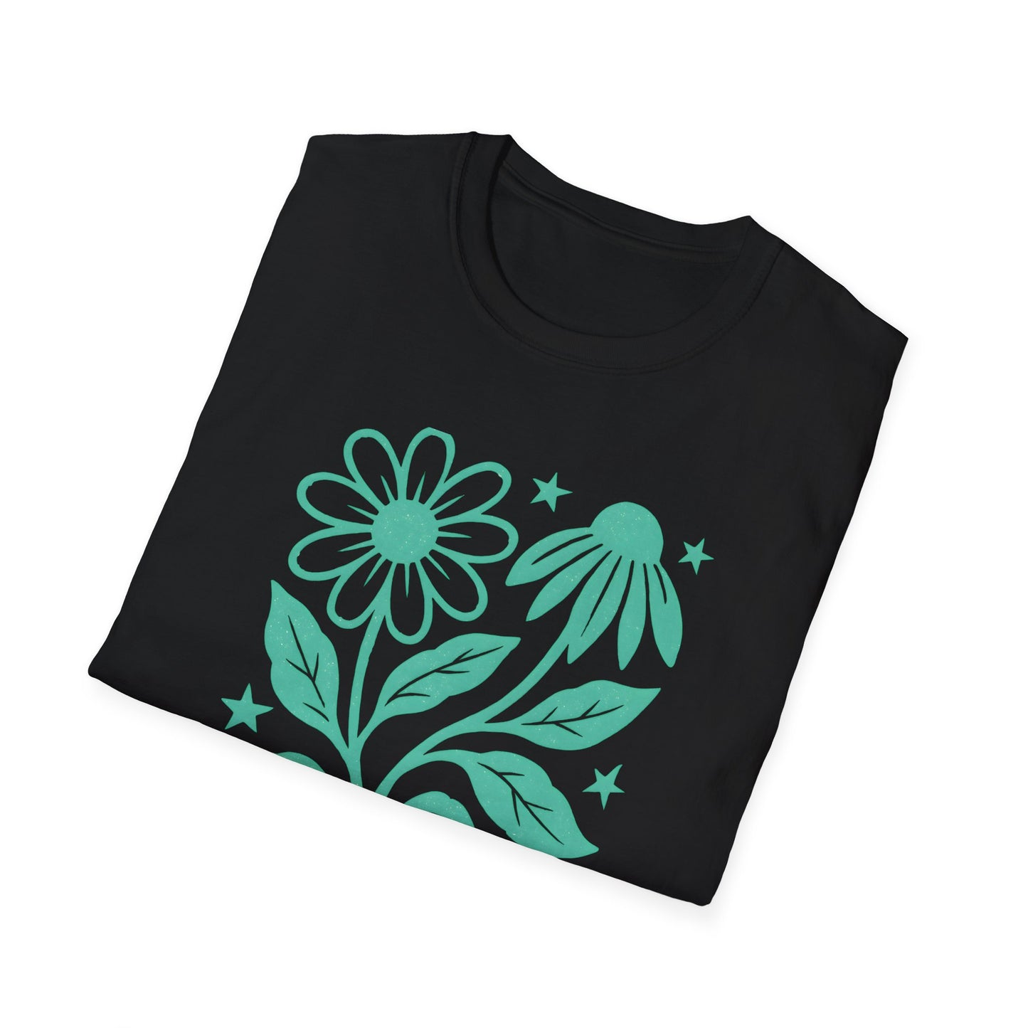 Flowers Under The Stars Ink Print T-shirt