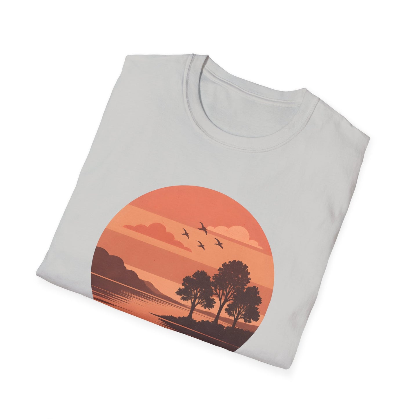 Deep Red Sunset Over Lake T-shirt
