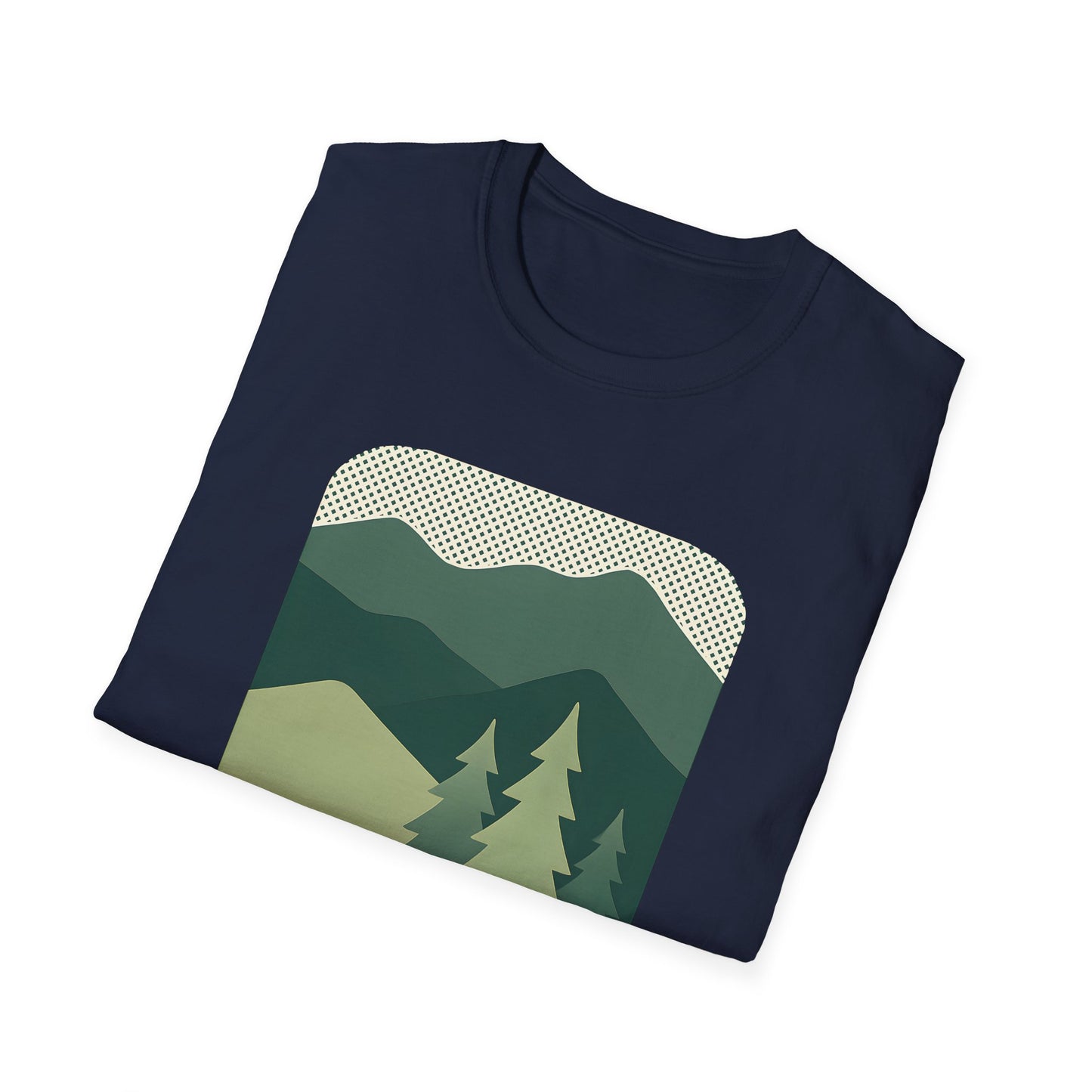 Minimalist Green Mountain Landscape T-shirt