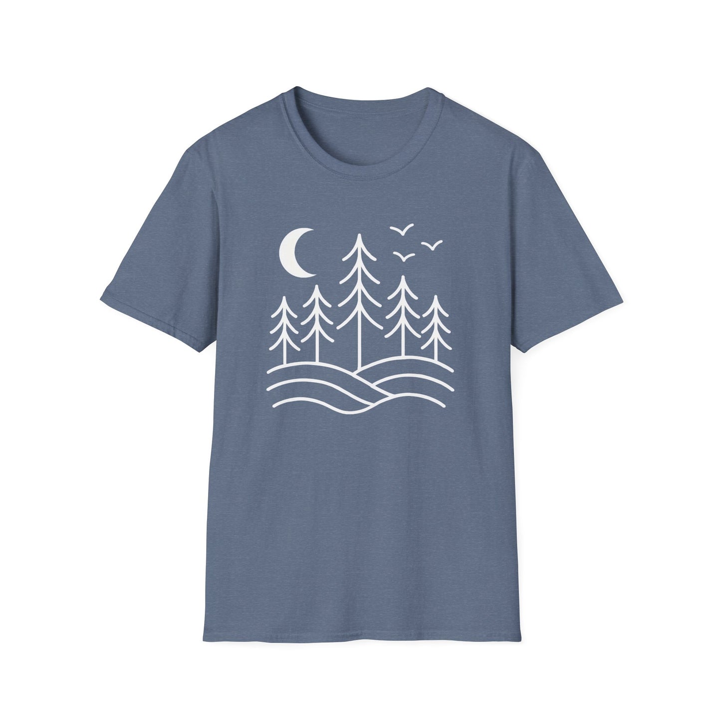 Minimalist Pines Under The Moon T-shirt