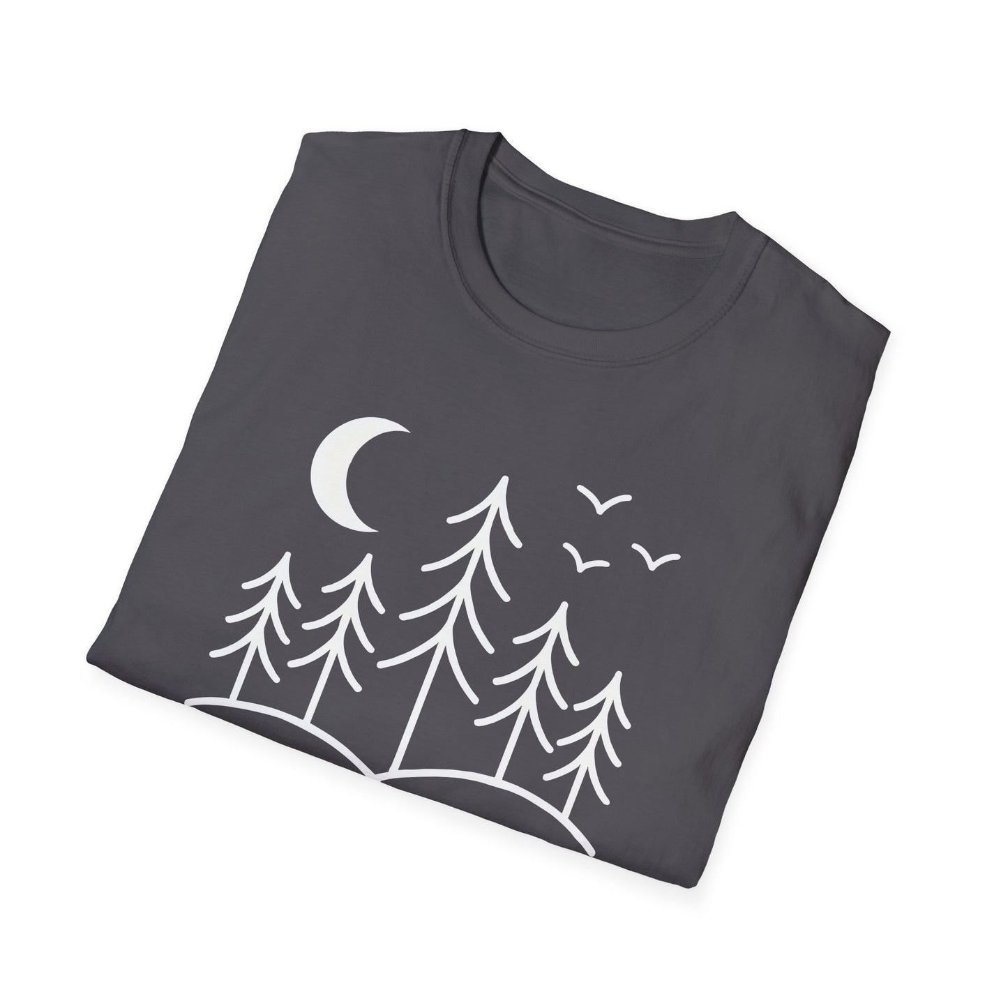 Minimalist Pines Under The Moon T-shirt