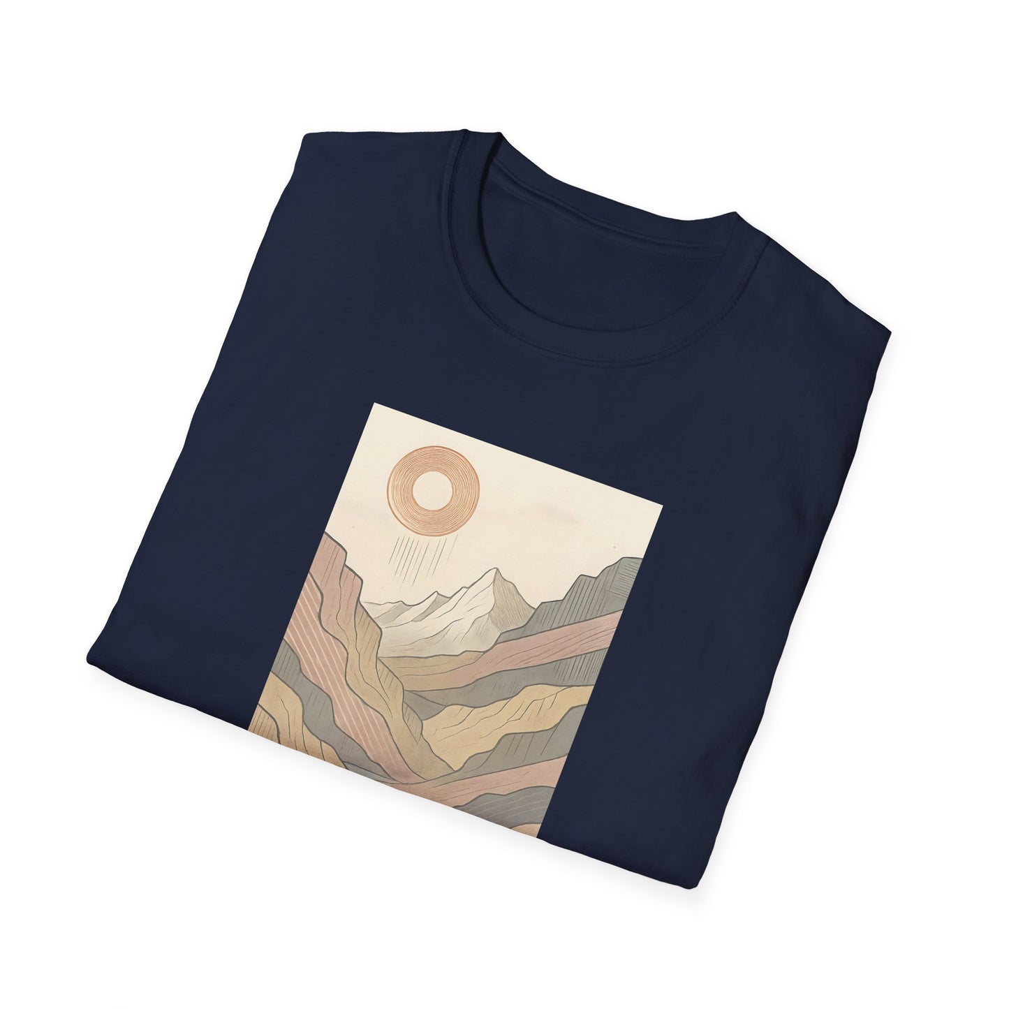 Deep Sun Over Geometrical Mountain Valley T-shirt