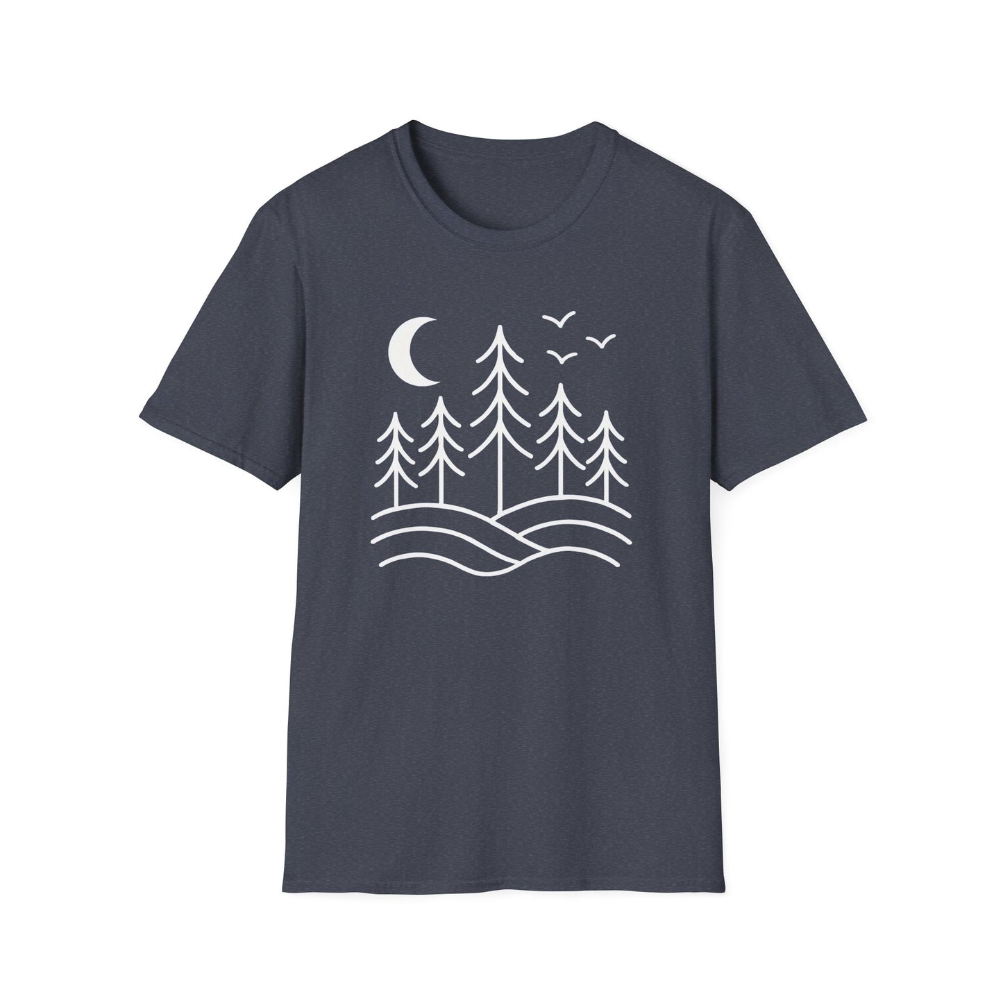 Minimalist Pines Under The Moon T-shirt