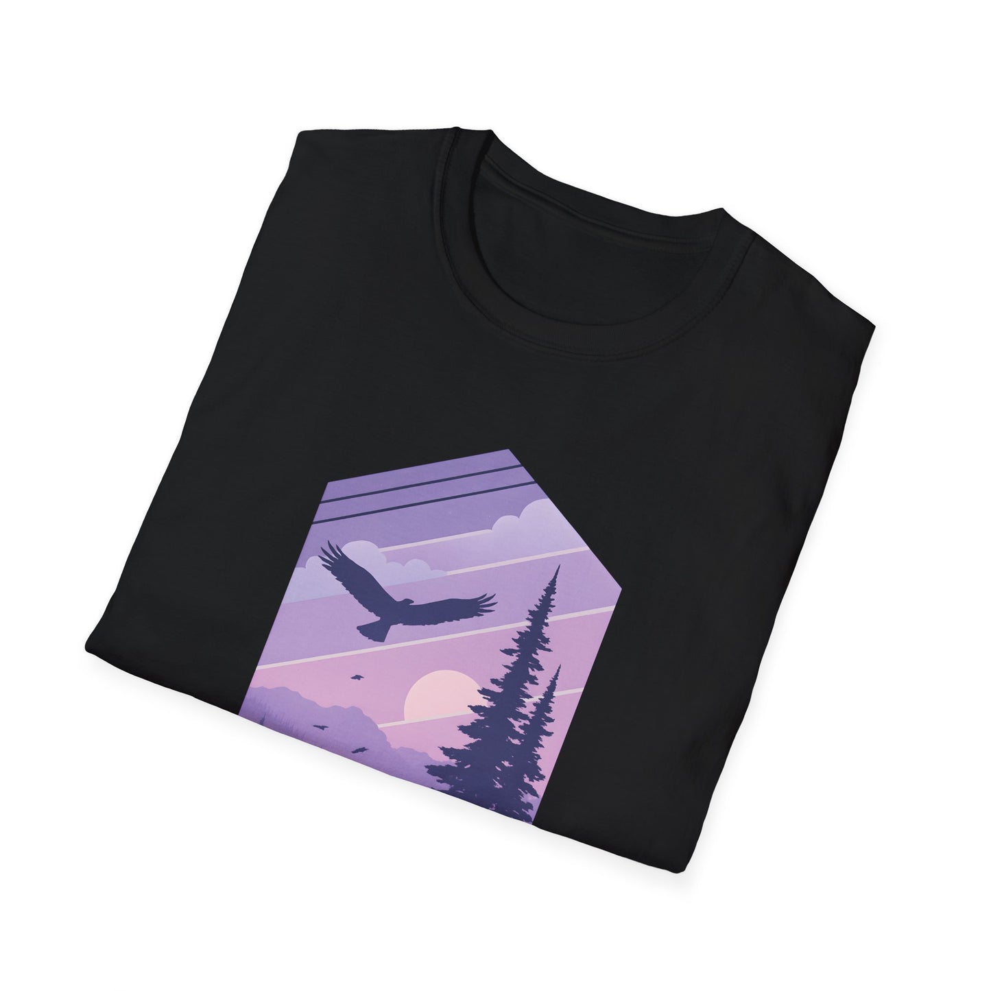 Soaring Eagle Over Purple Pines T-shirt