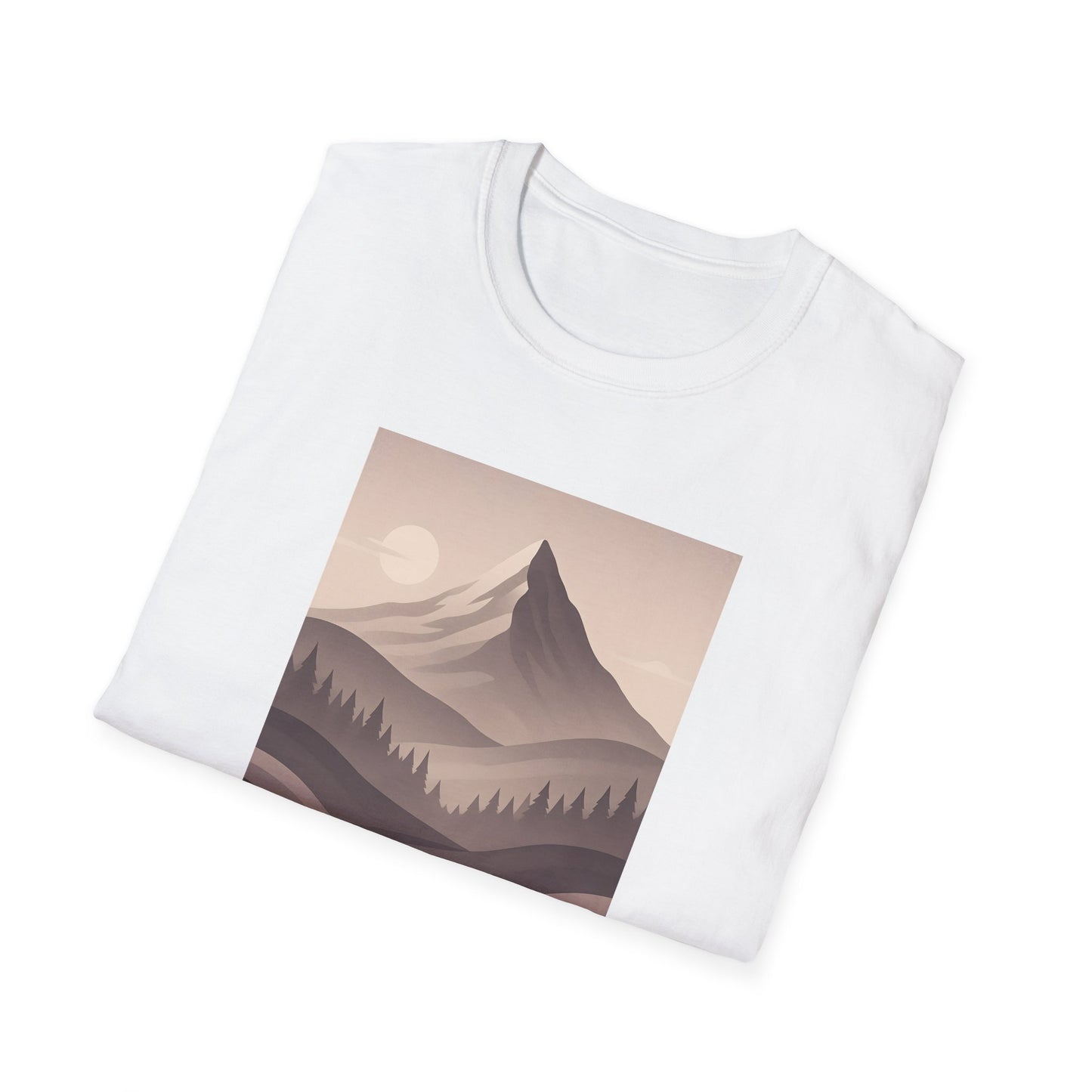 Layered Valley Greyscale Landscape T-shirt