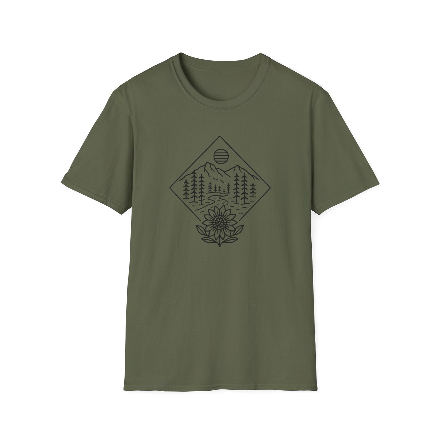 Sun Over Sunflower Landscape T-shirt
