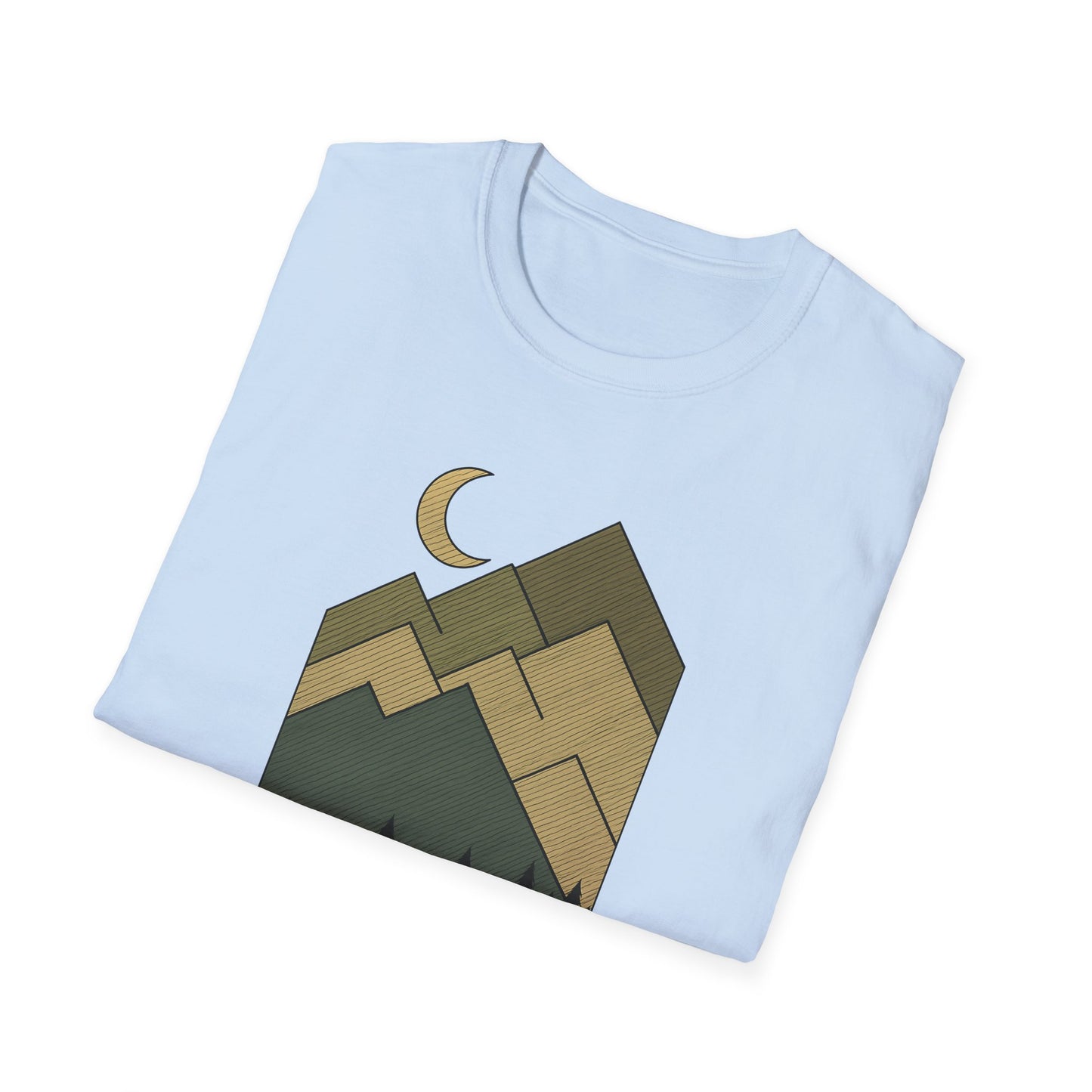 Moon Over Lined Mountains T-shirt