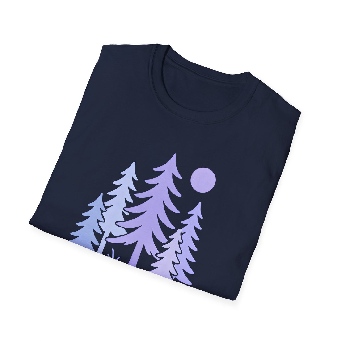 Serene Purple Forest Drawing T-shirt