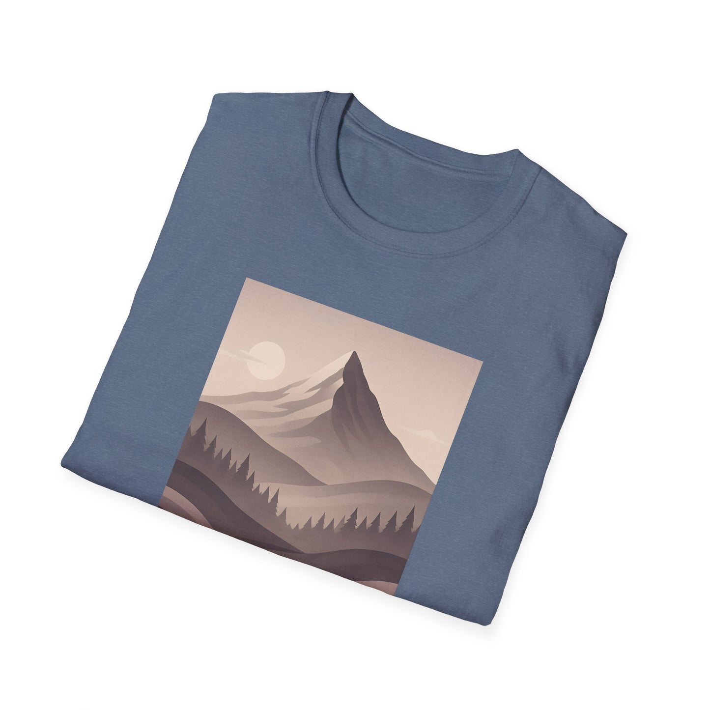 Layered Valley Greyscale Landscape T-shirt