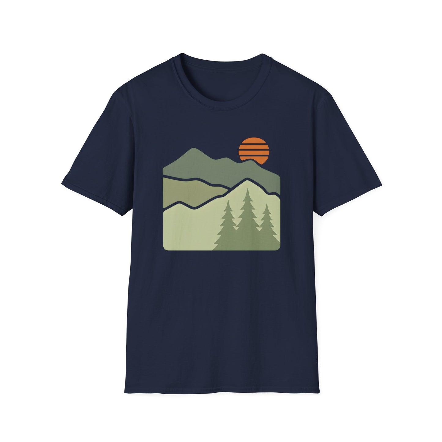 Striped Sun Over Mountain Layers T-shirt