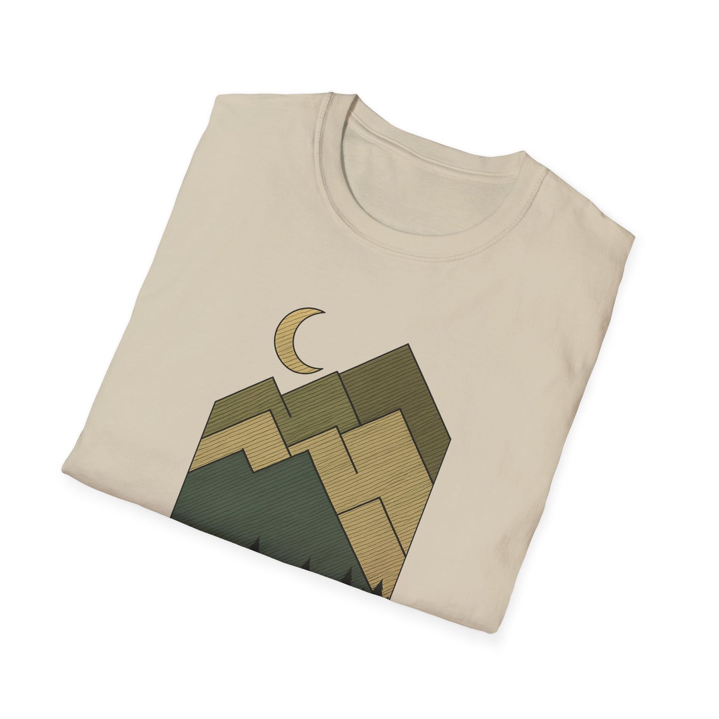 Moon Over Lined Mountains T-shirt