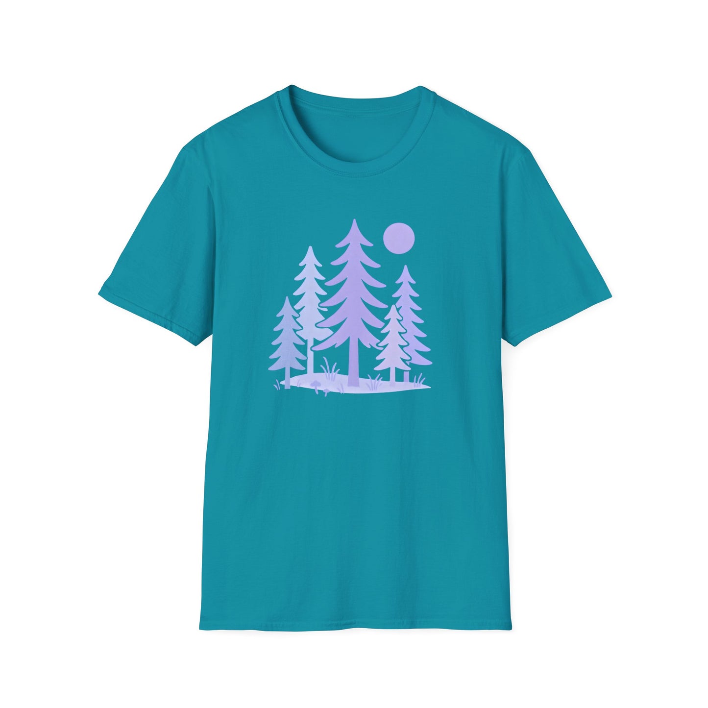 Serene Purple Forest Drawing T-shirt