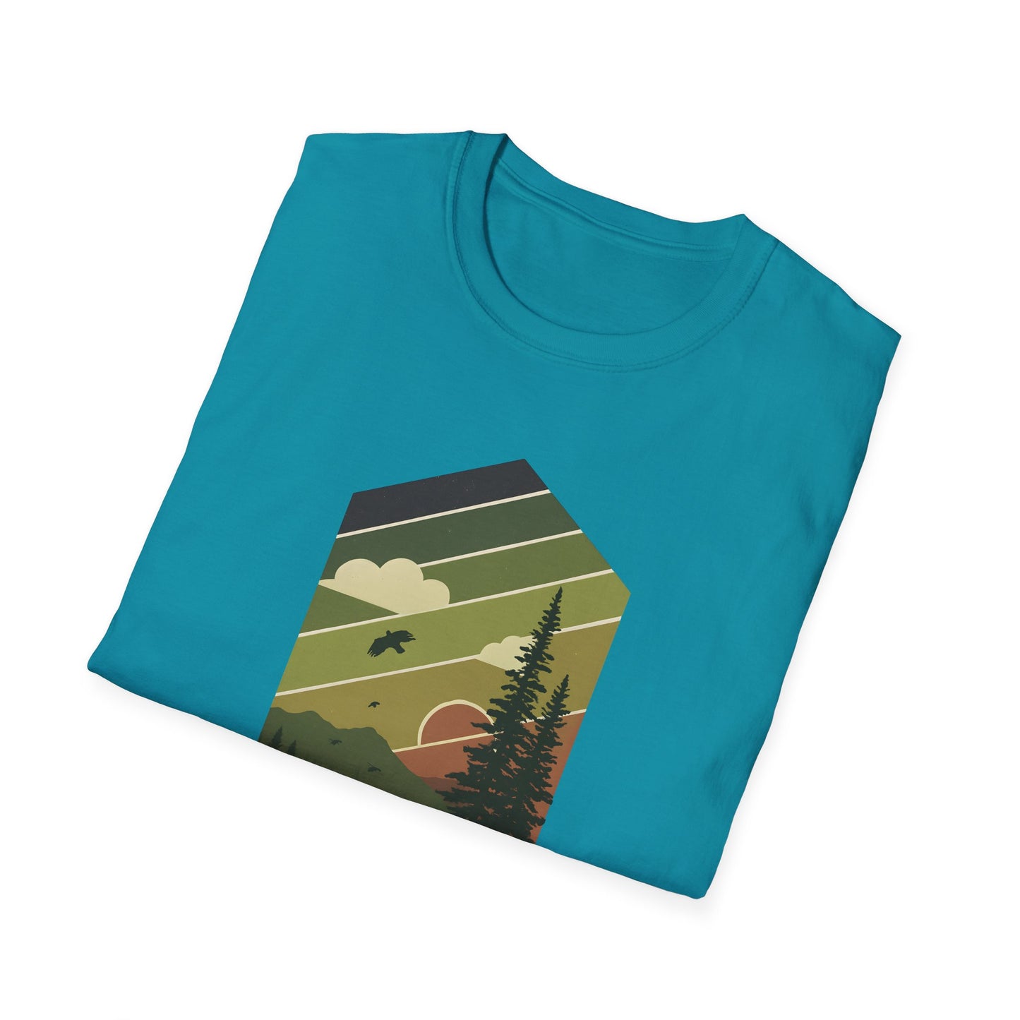 Retro Pine Forest Sunset T-shirt