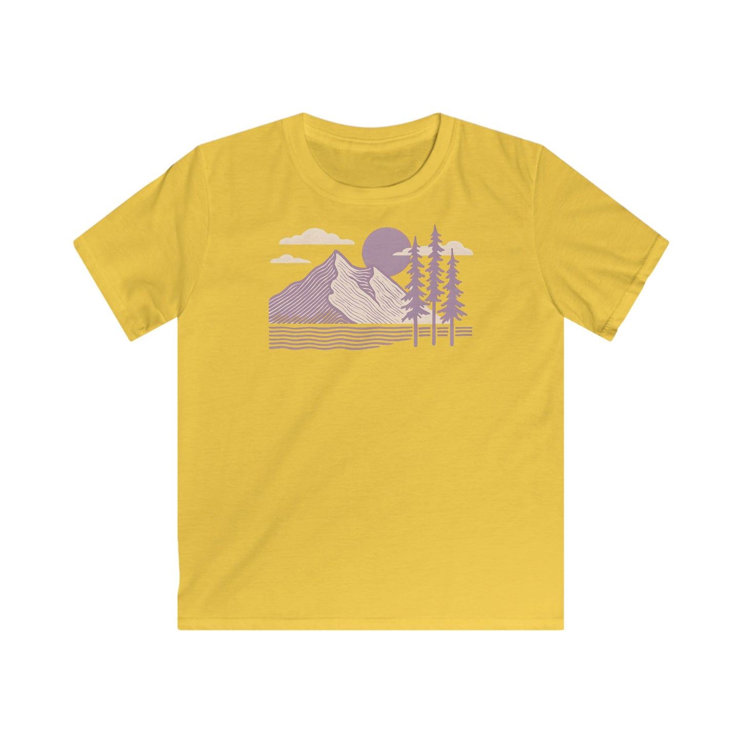 Children's Minimalist Lavender Mountain Sunset T-shirt