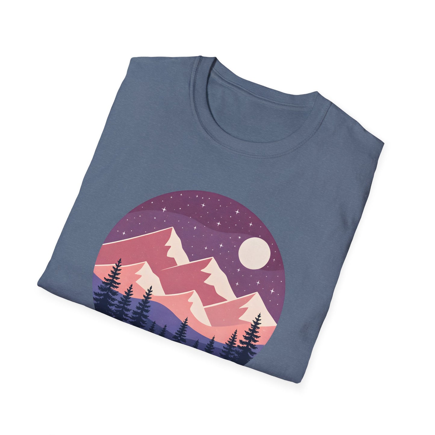 Purple Night Sky Over Mountains T-shirt