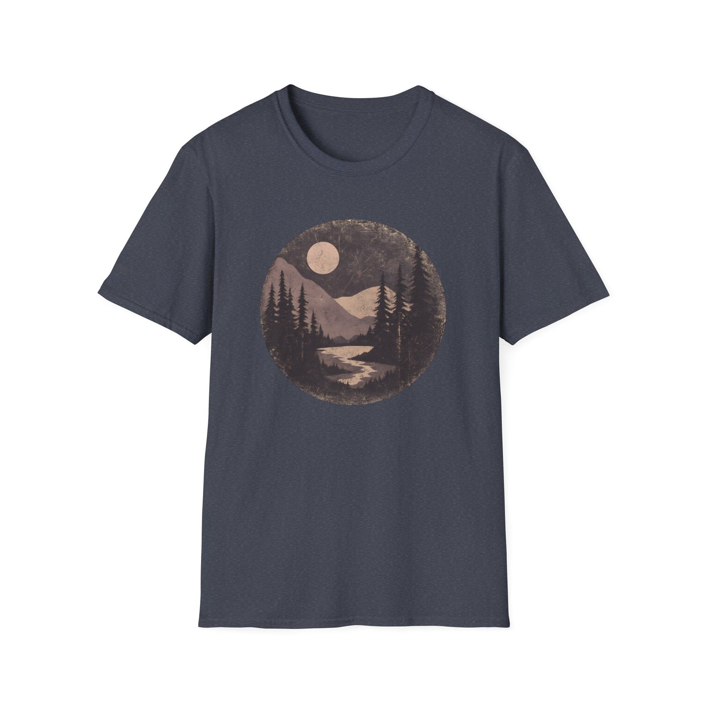 Vintage Moonlit Mountain Valley T-shirt
