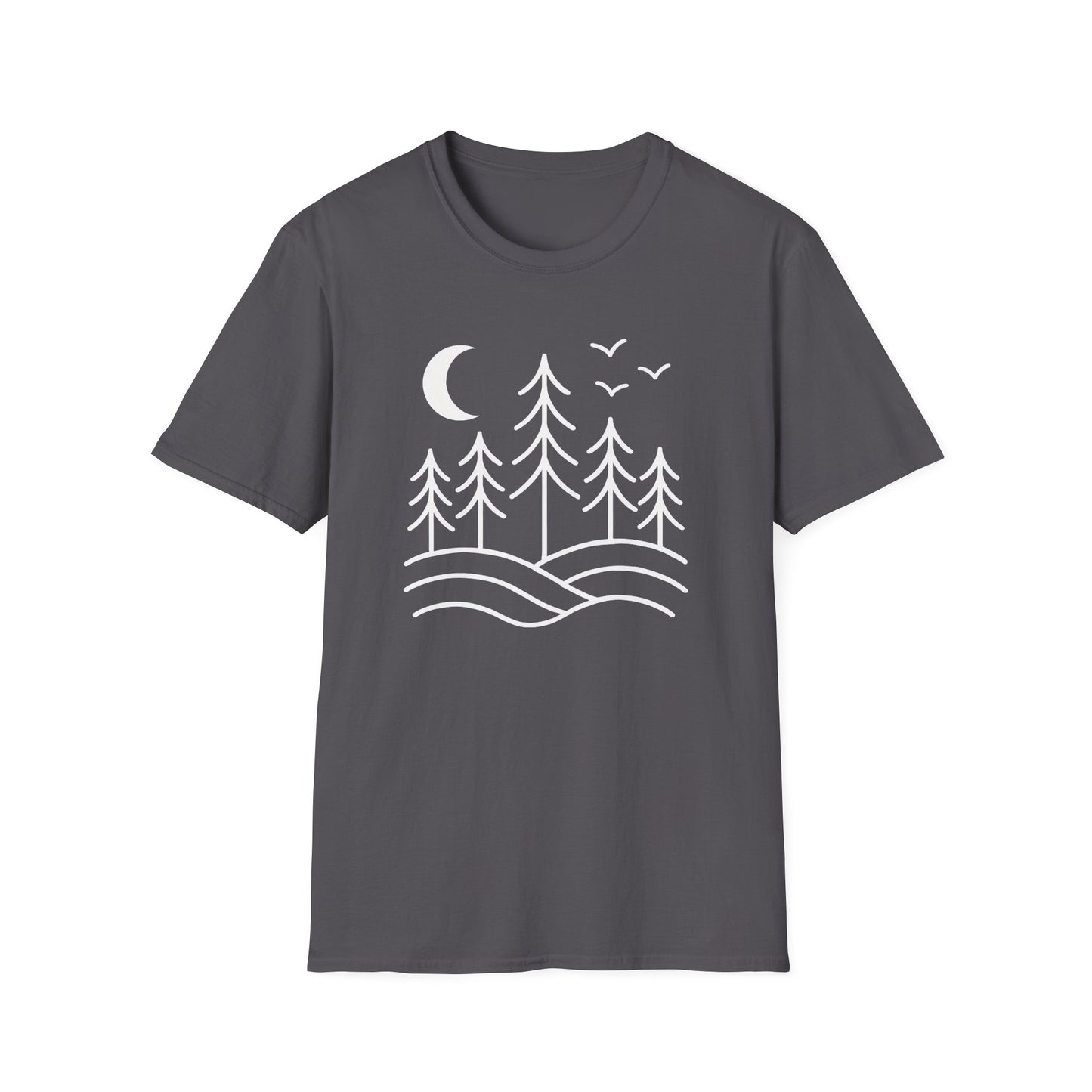 Minimalist Pines Under The Moon T-shirt