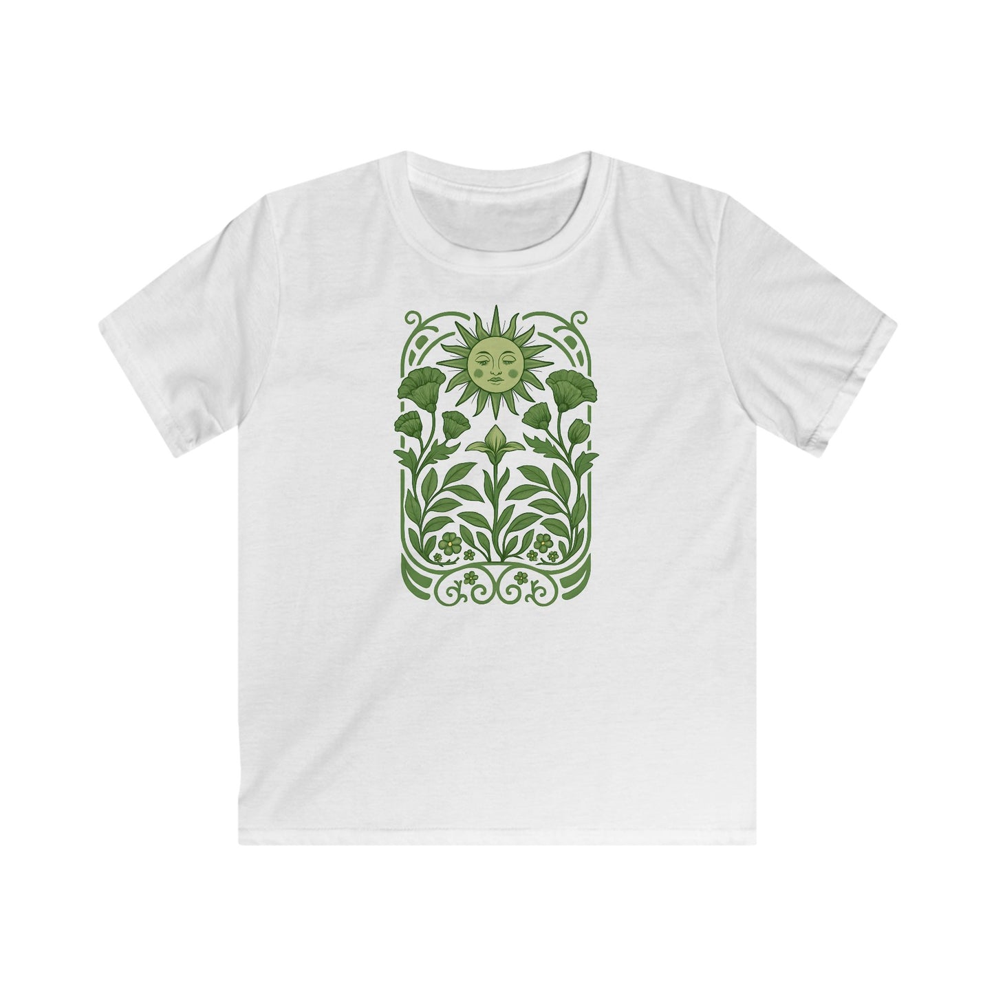 Children’s Serene Green Sunflower T-shirt