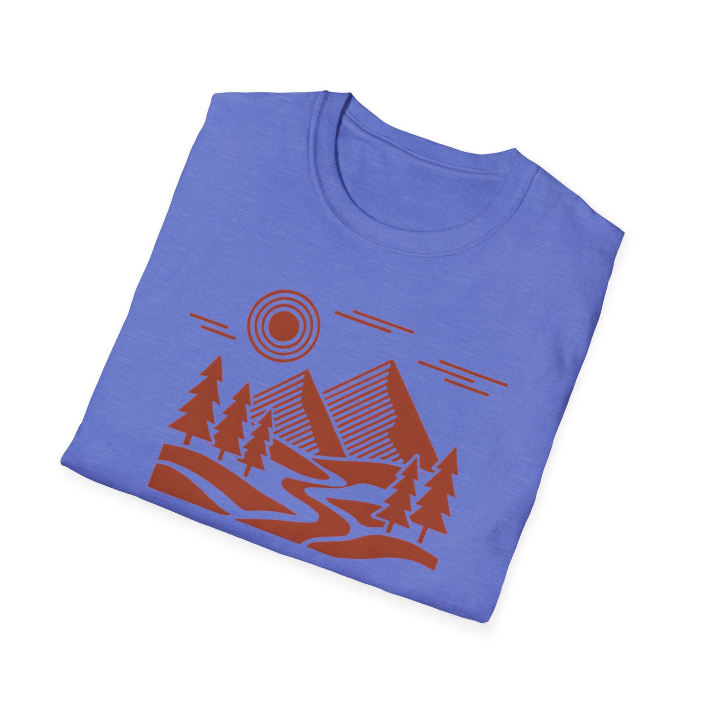 Red Geometric Landscape