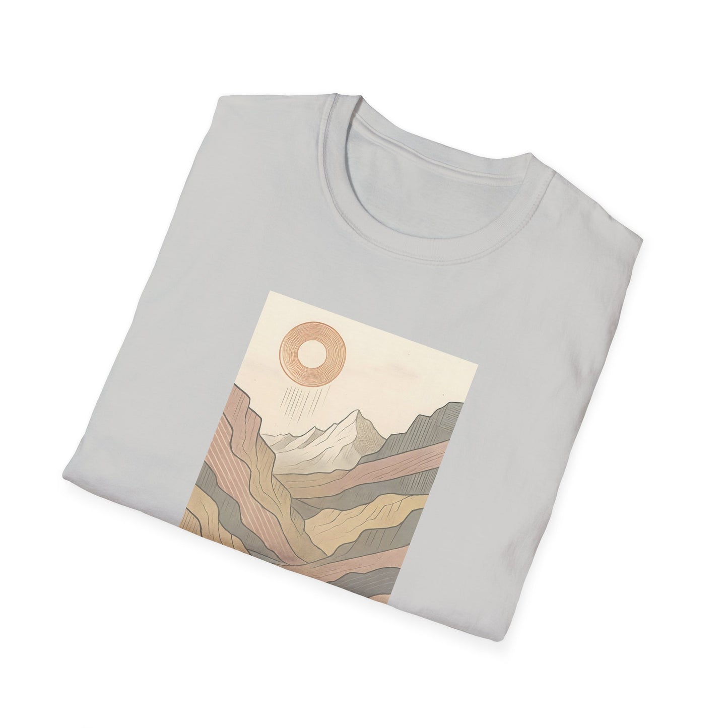 Deep Sun Over Geometrical Mountain Valley T-shirt