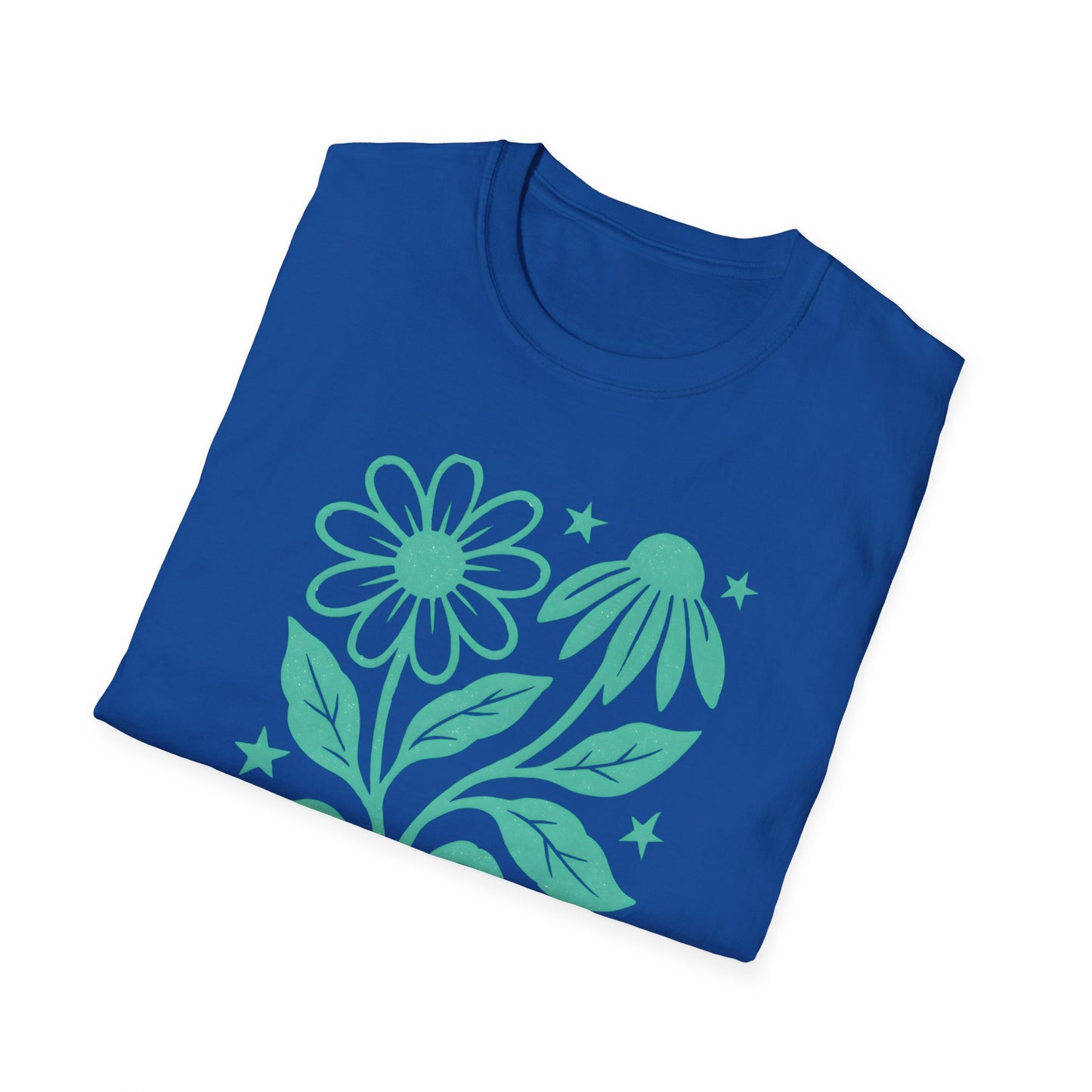 Flowers Under The Stars Ink Print T-shirt