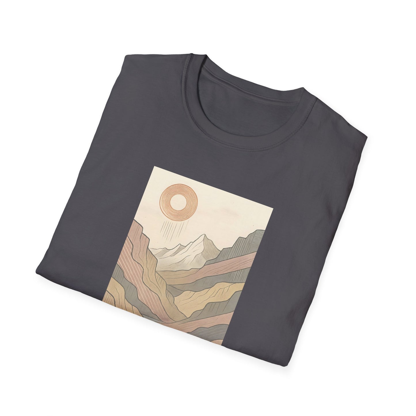 Deep Sun Over Geometrical Mountain Valley T-shirt