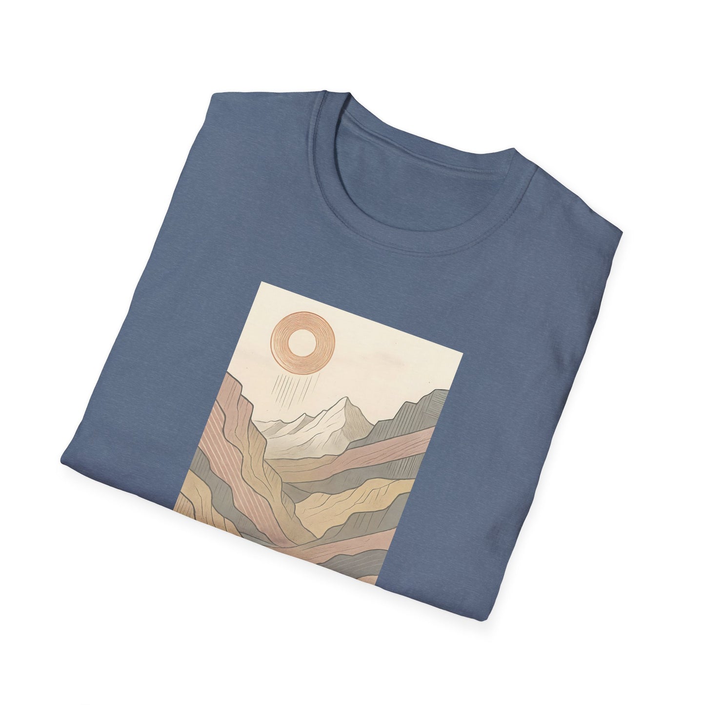 Deep Sun Over Geometrical Mountain Valley T-shirt