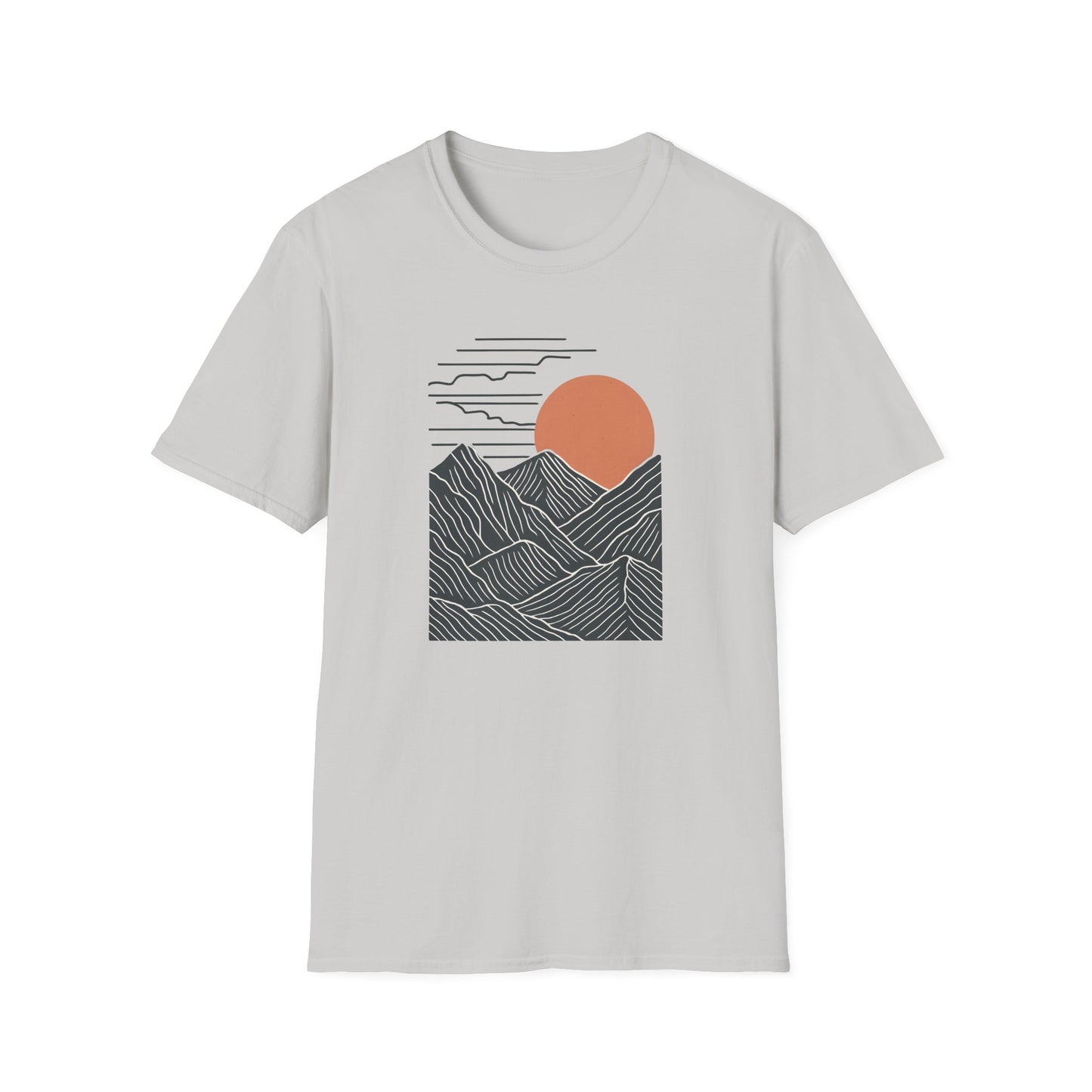 Topographical Mountains At Sunset T-shirt