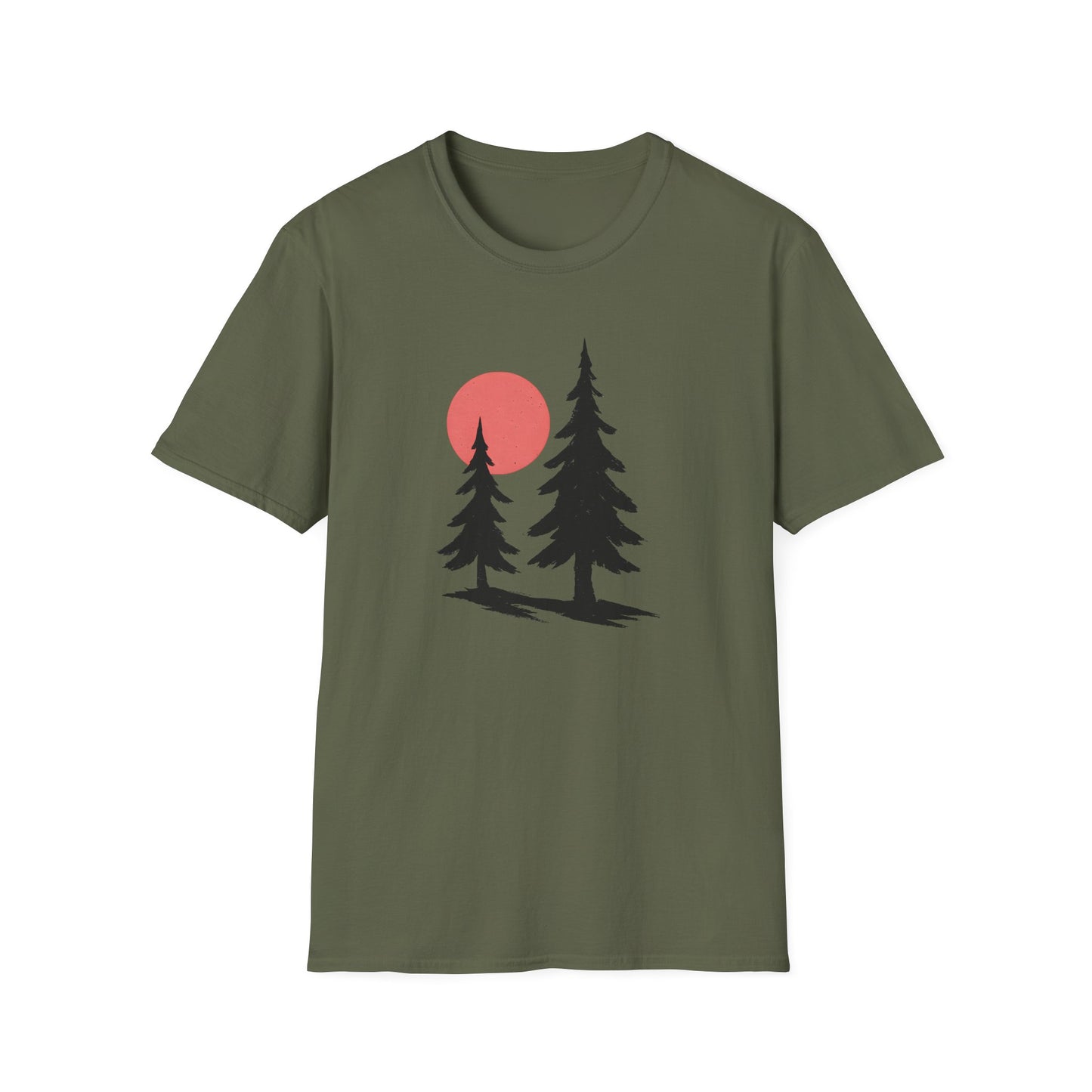 Serene Pines Under Sunset T-shirt