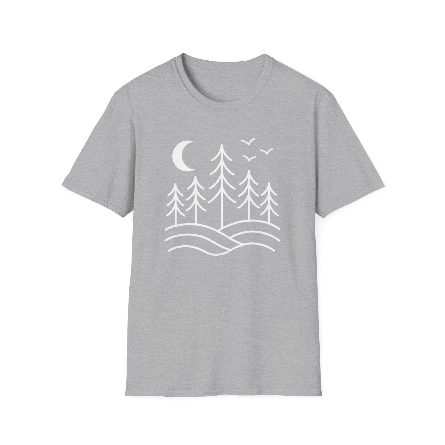 Minimalist Pines Under The Moon T-shirt