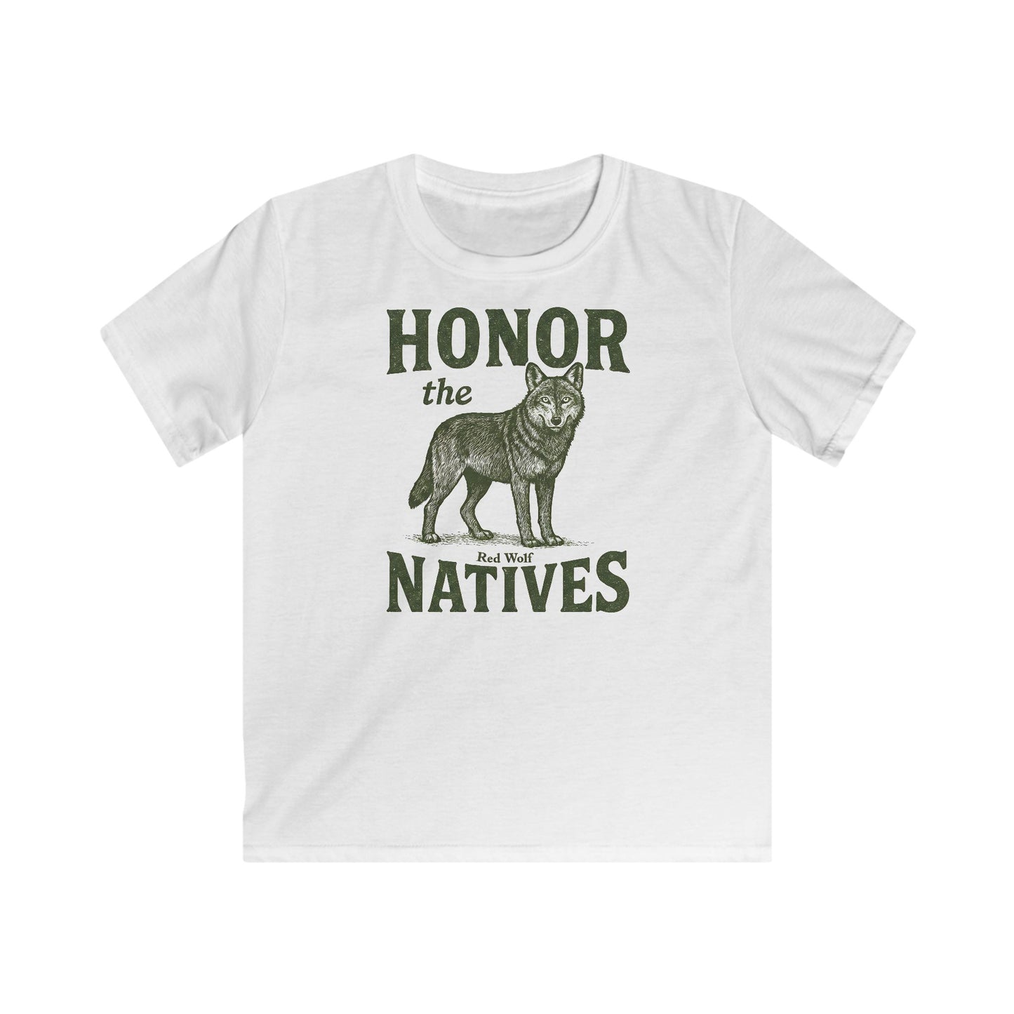 Children's Honor The Natives Untamed Red Wolf T-shirt