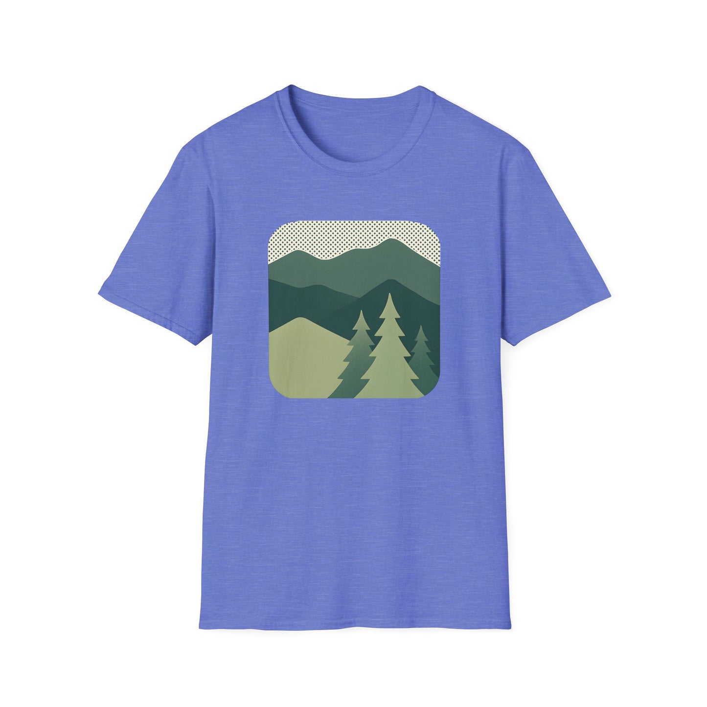 Minimalist Green Mountain Landscape T-shirt