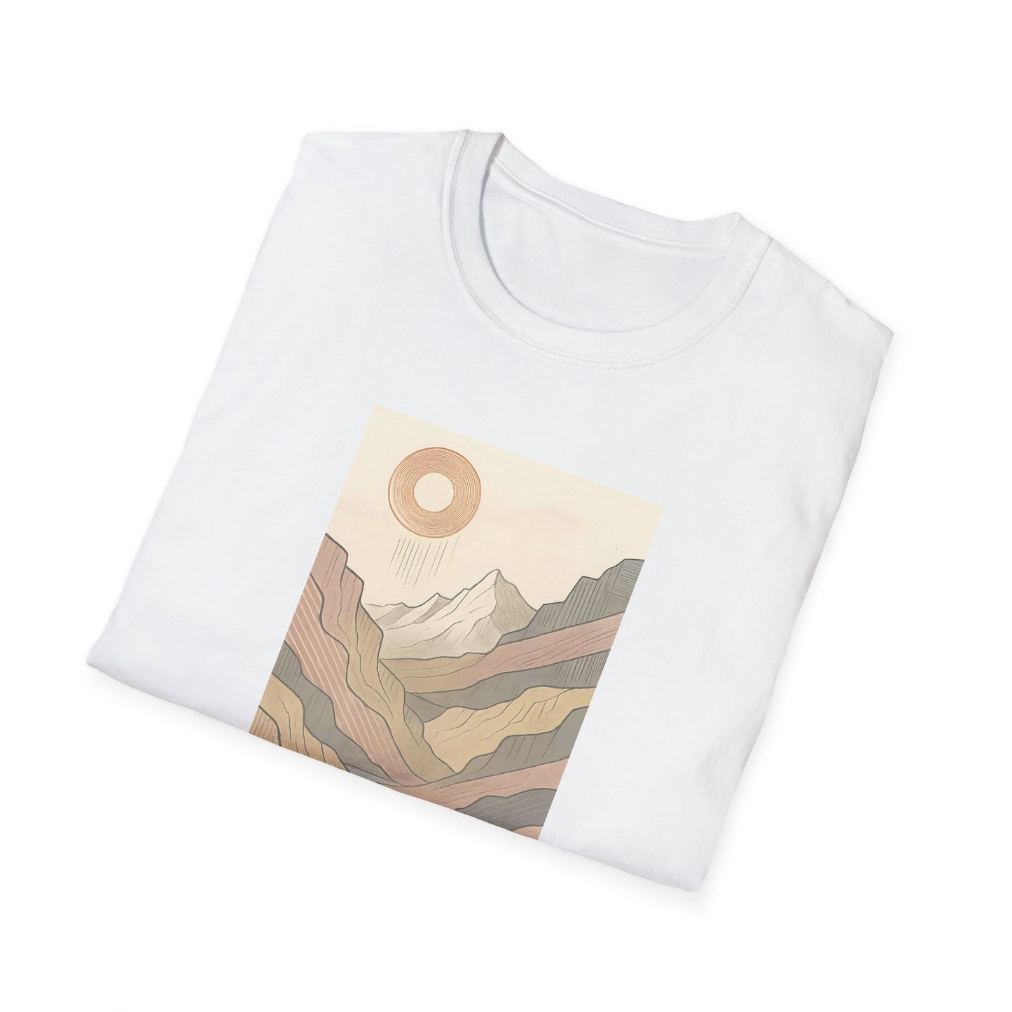 Deep Sun Over Geometrical Mountain Valley T-shirt