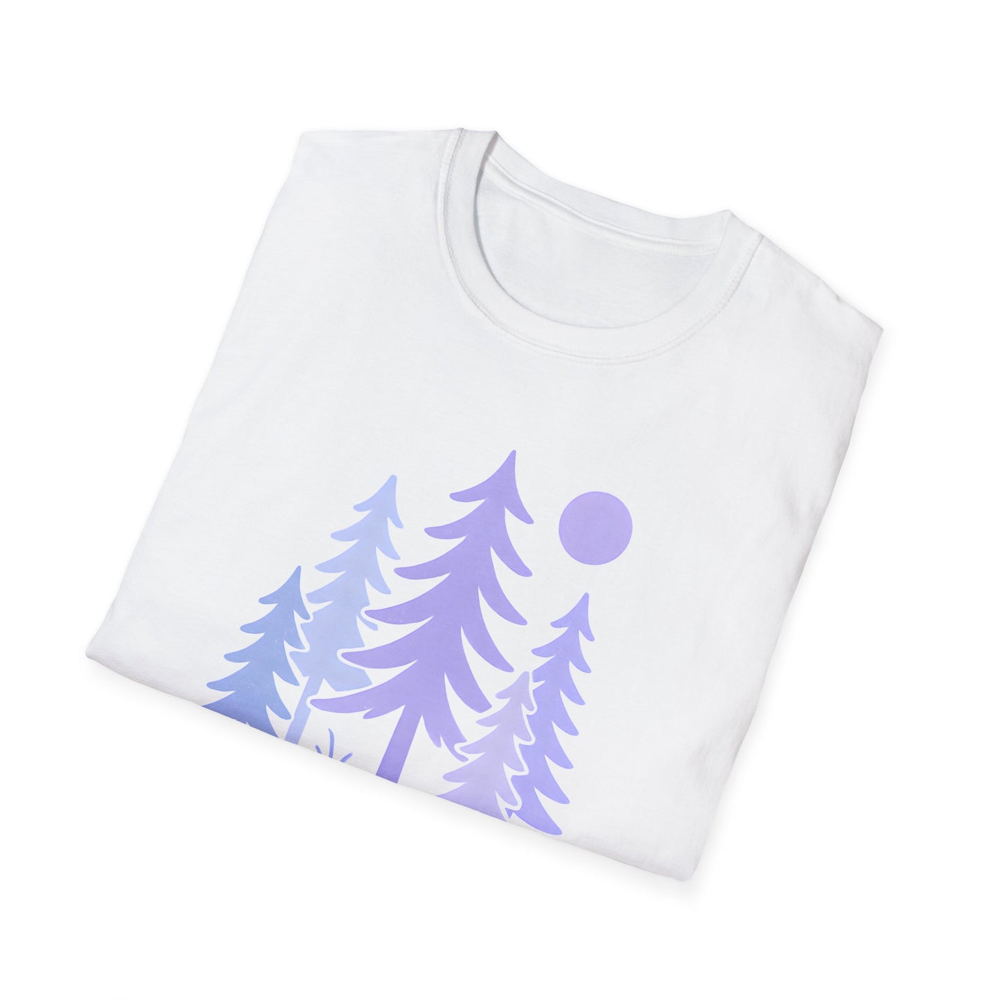 Serene Purple Forest Drawing T-shirt