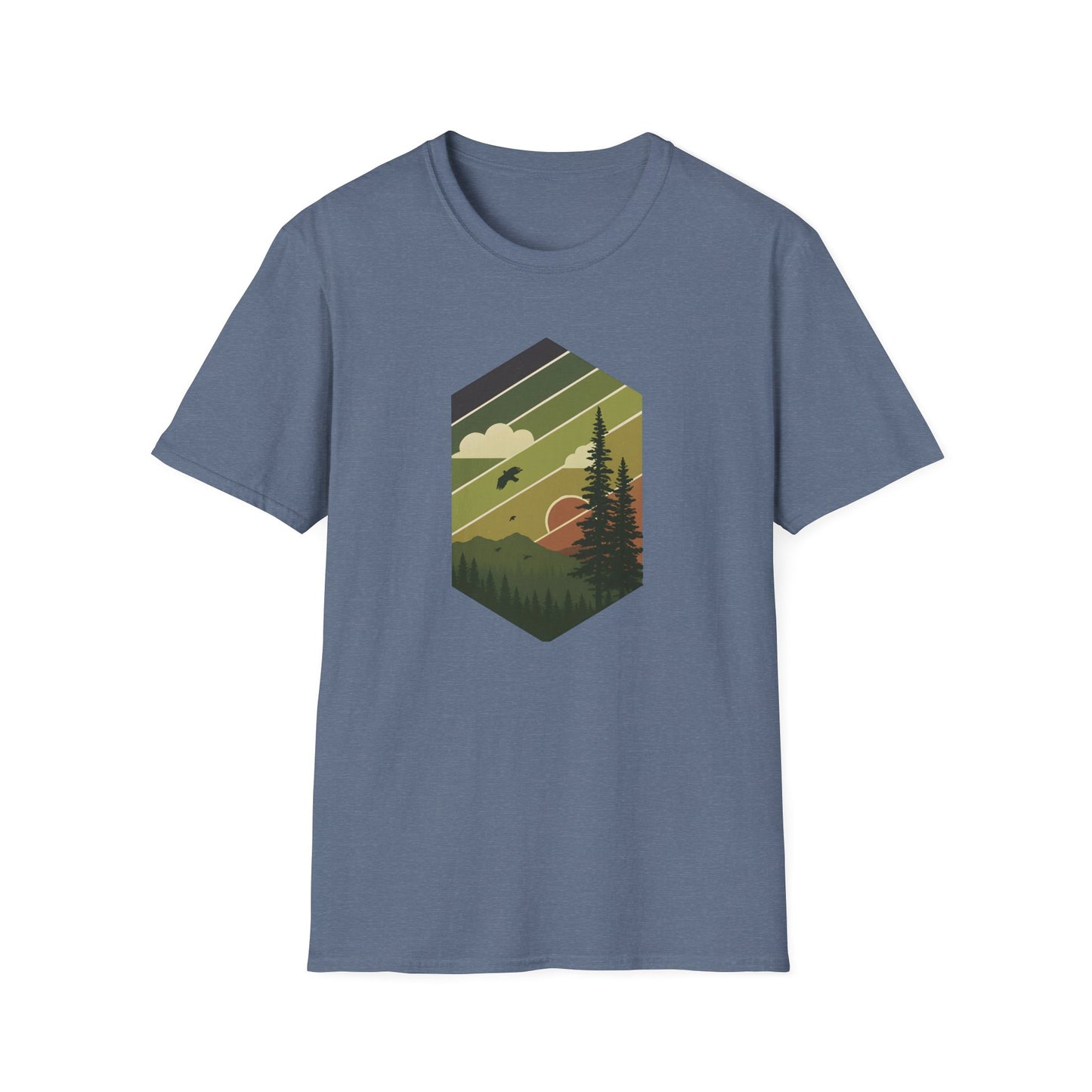Retro Pine Forest Sunset T-shirt
