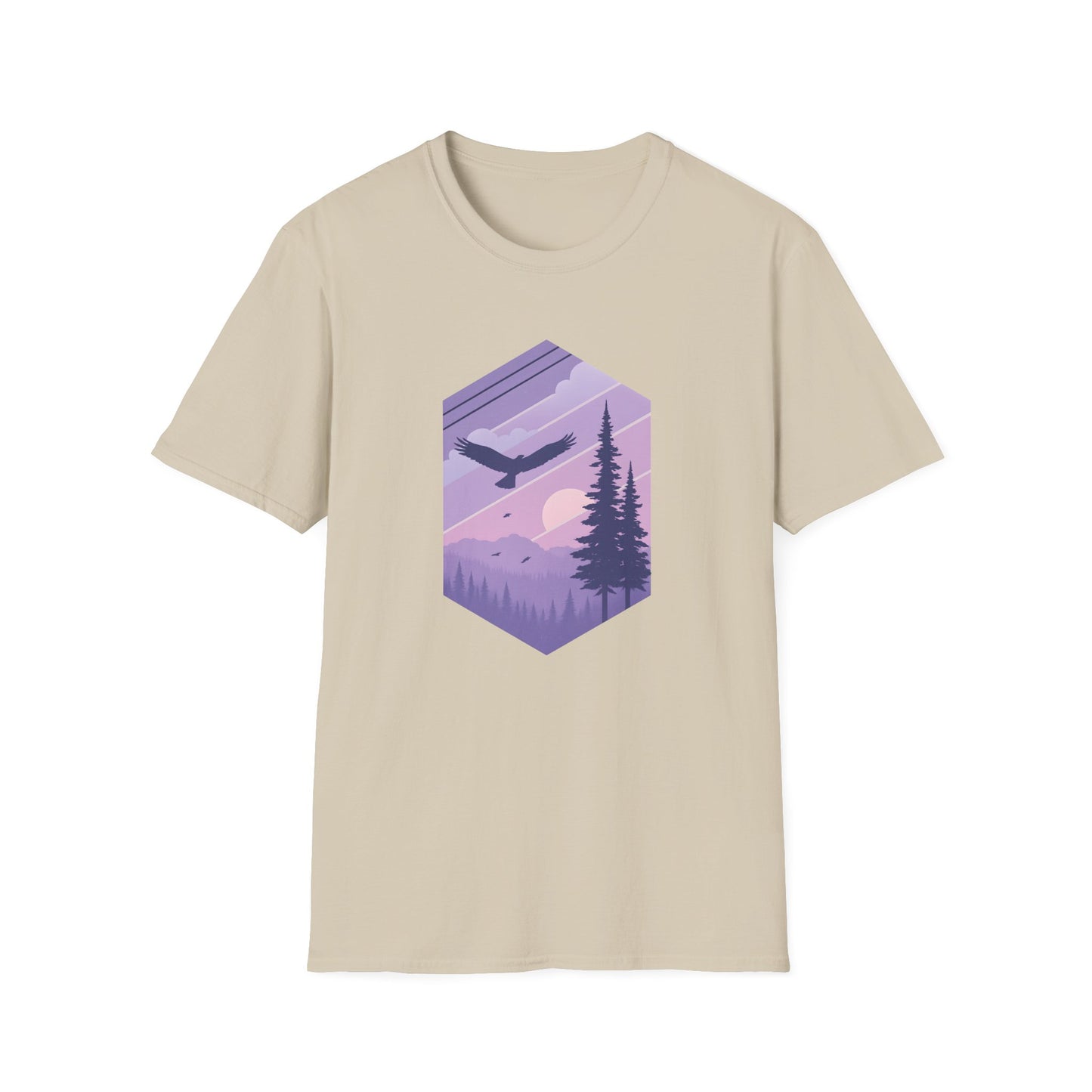 Soaring Eagle Over Purple Pines T-shirt
