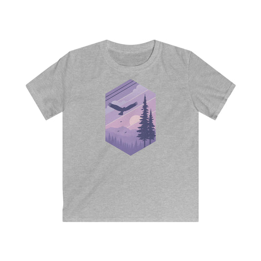 Children’s Soaring Eagle Over Purple Pines T-shirt