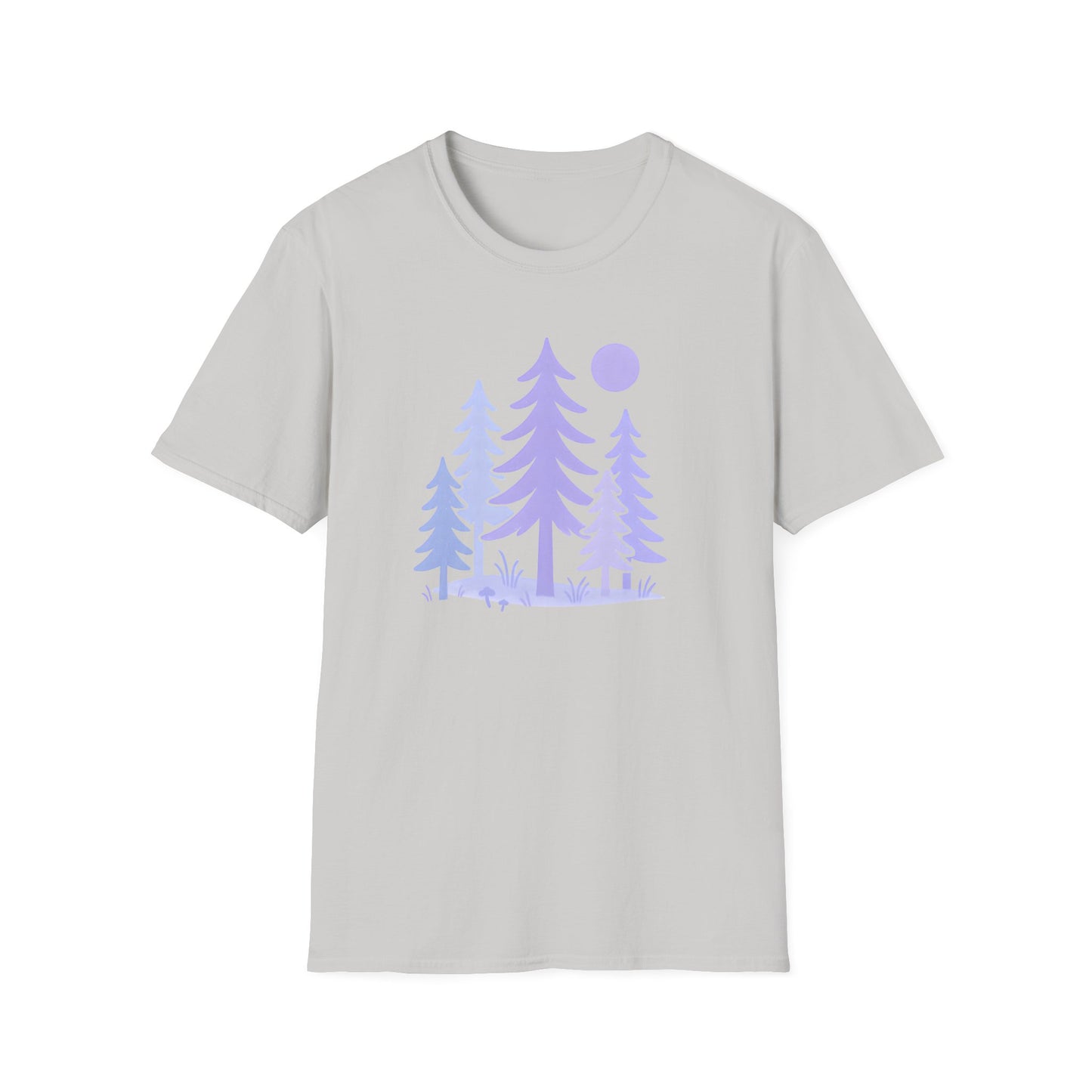 Serene Purple Forest Drawing T-shirt
