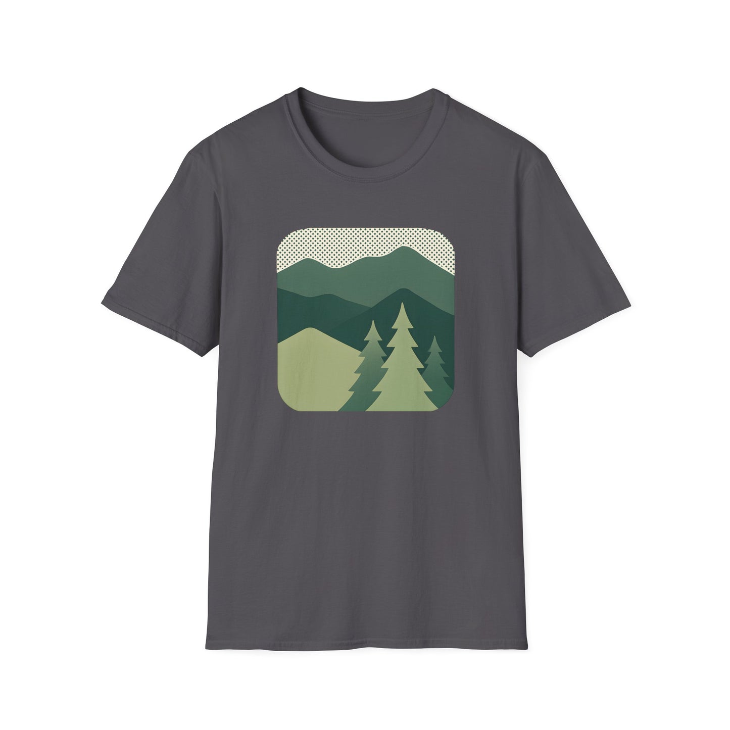 Minimalist Green Mountain Landscape T-shirt