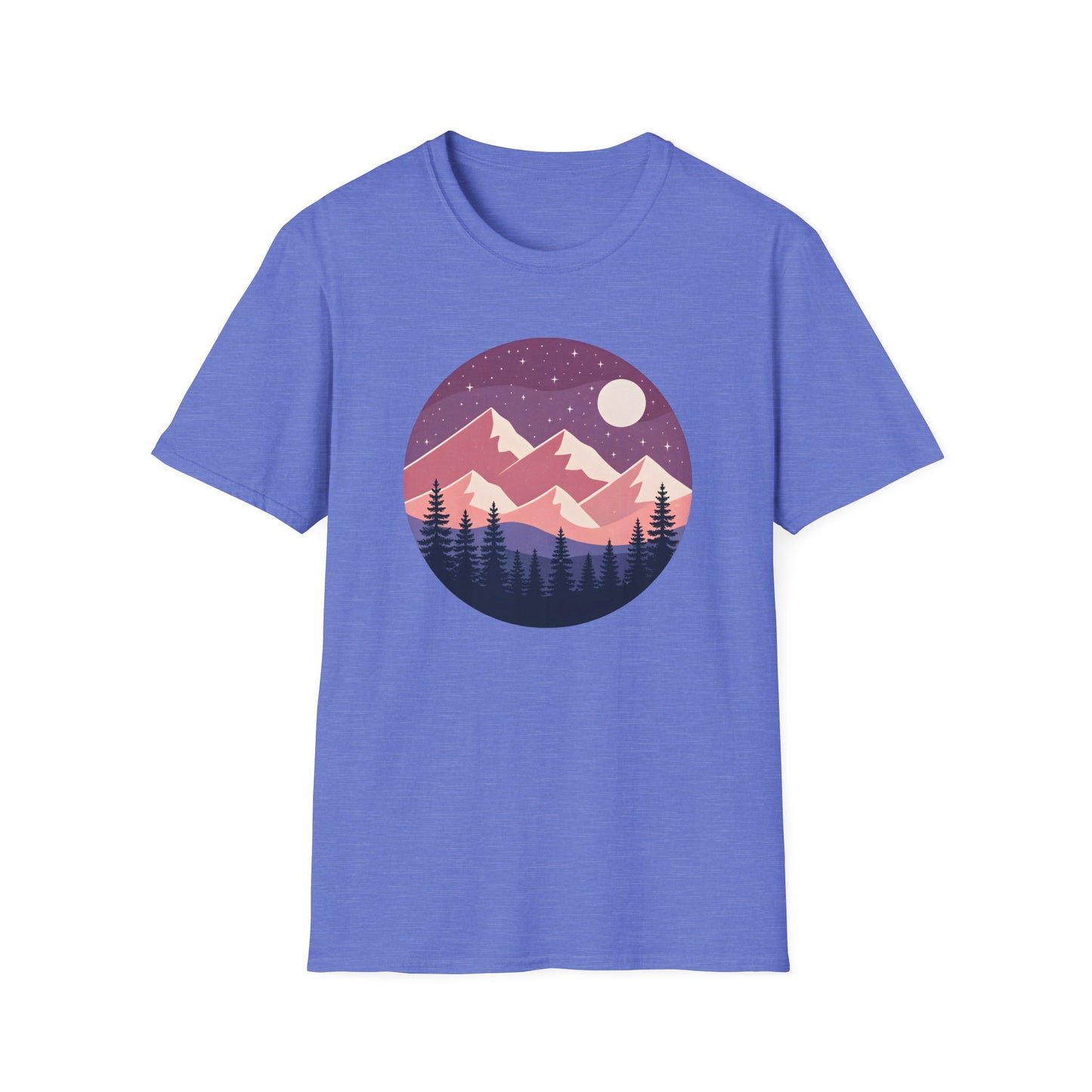 Purple Night Sky Over Mountains T-shirt