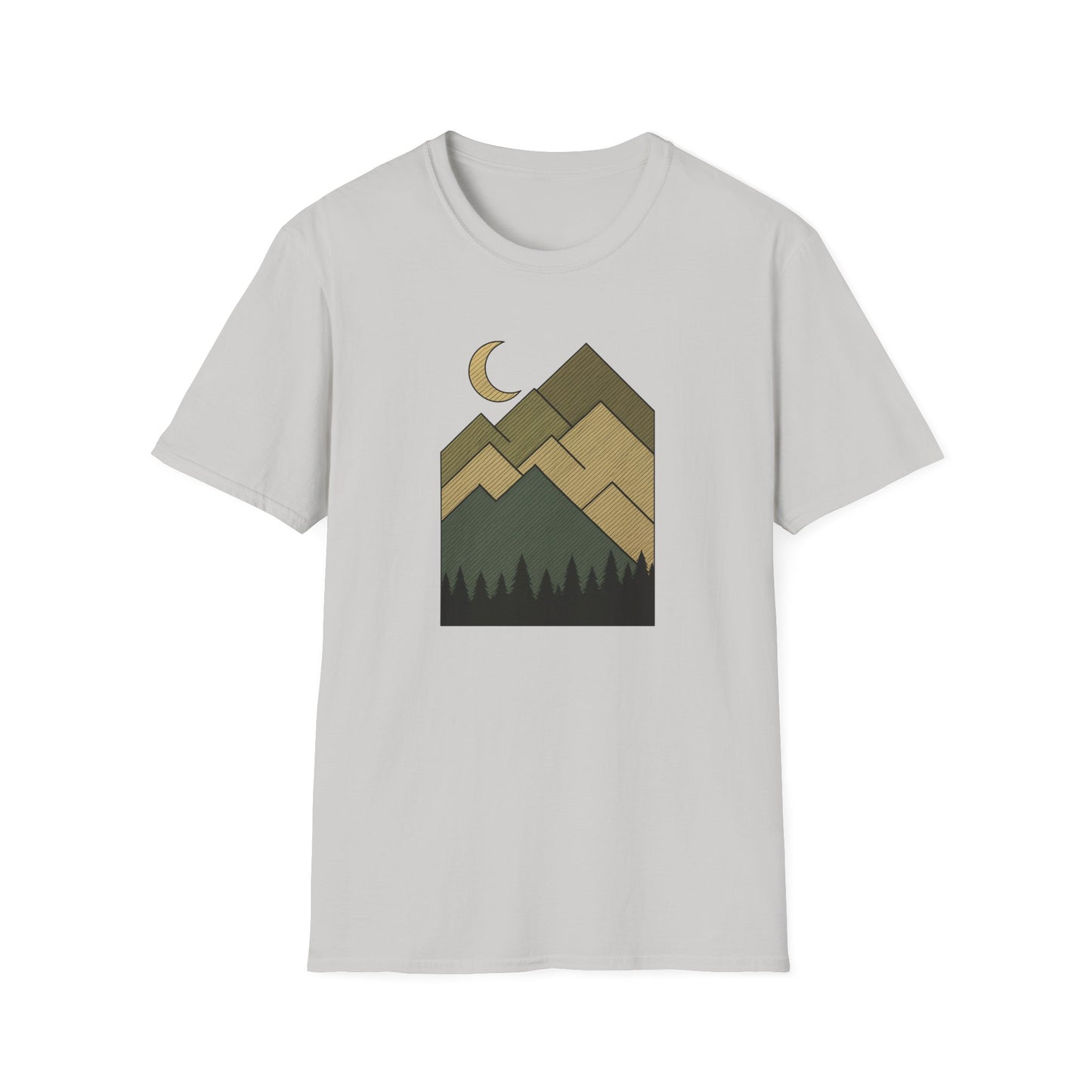 Moon Over Lined Mountains T-shirt