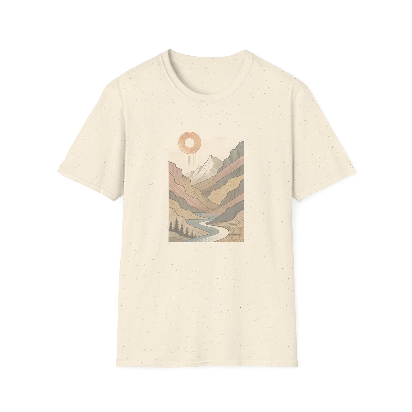 Deep Sun Over Geometrical Mountain Valley T-shirt