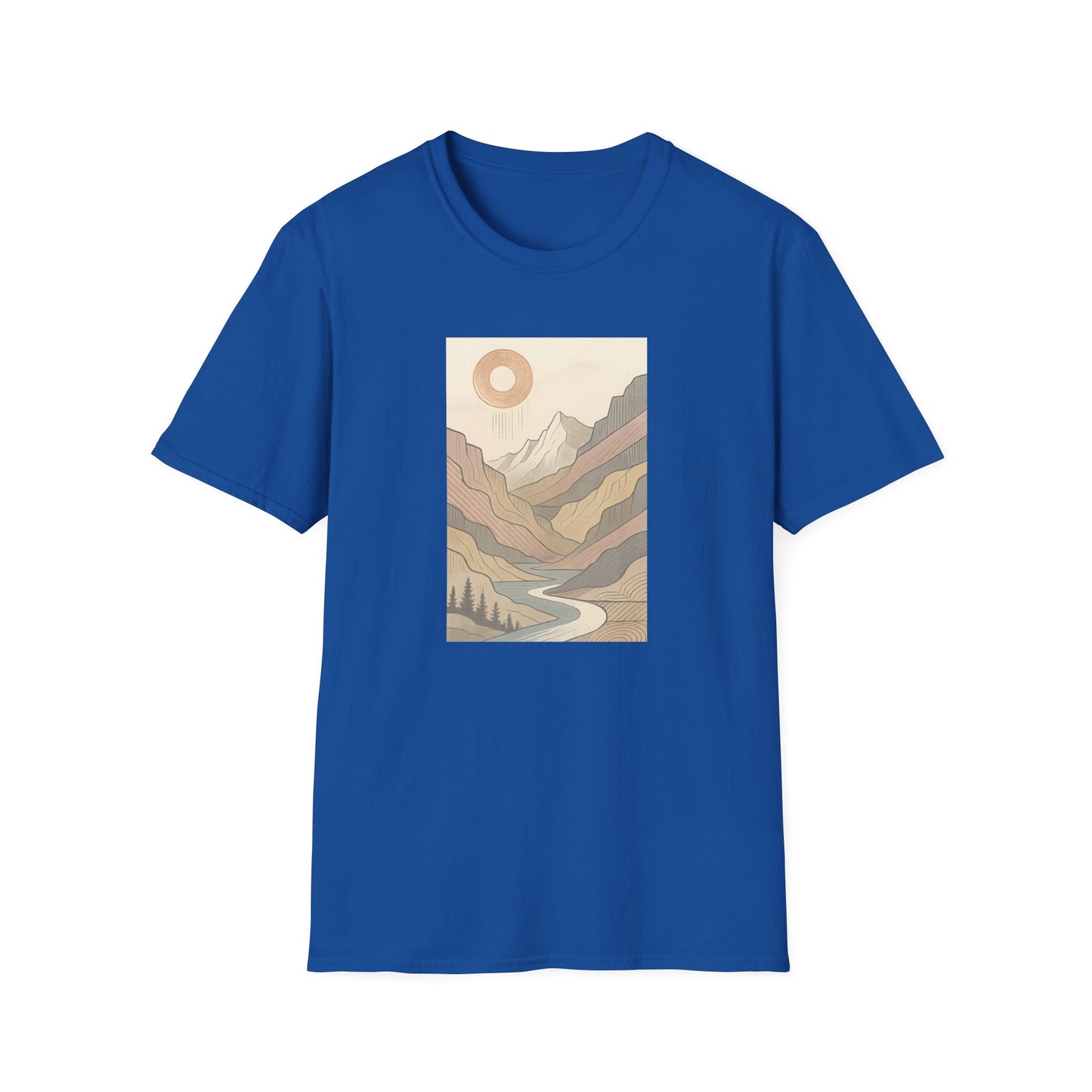 Deep Sun Over Geometrical Mountain Valley T-shirt
